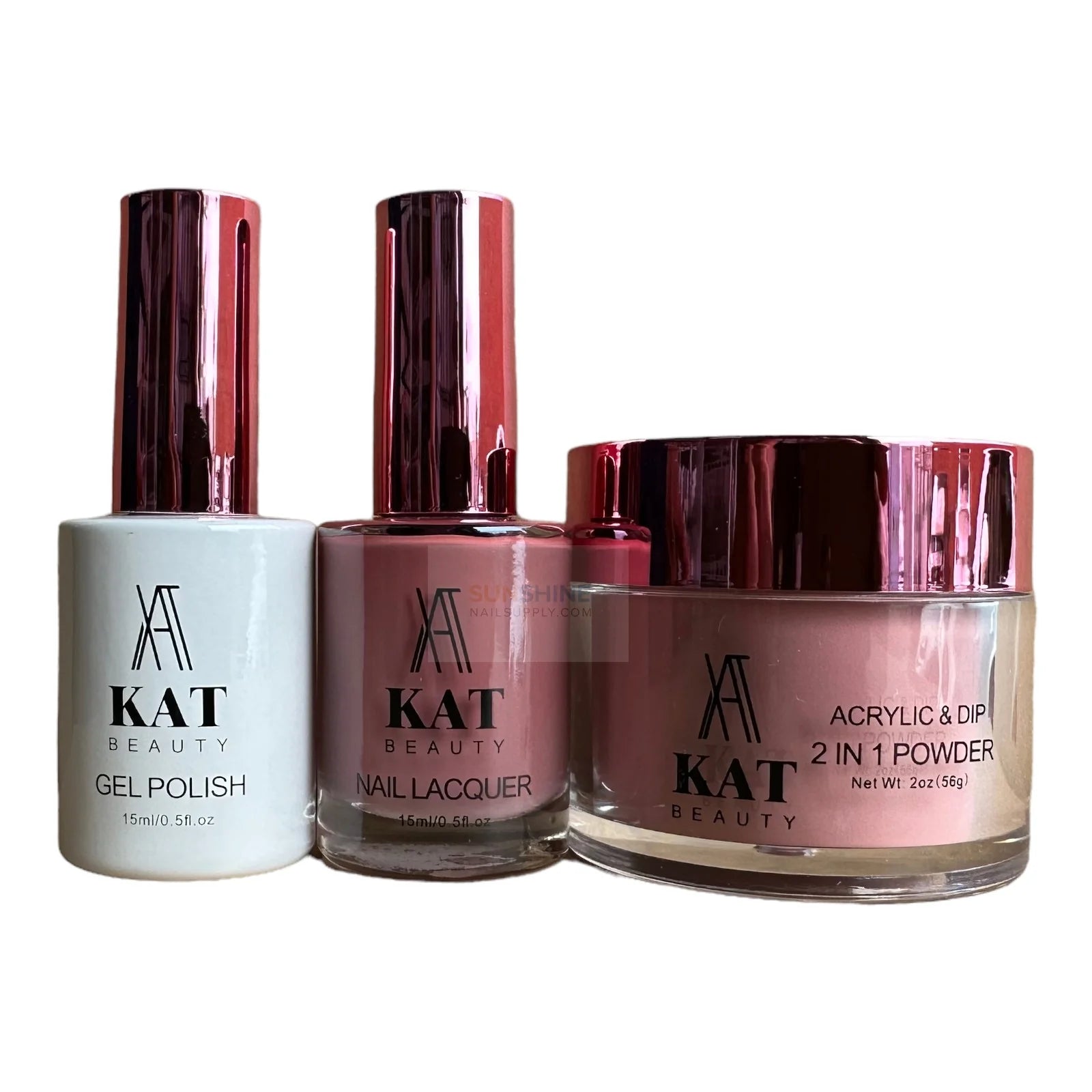 KAT UV/LED Soak Off Gel Polish 3in1 Set - Gel, Lacquer & Powder #028