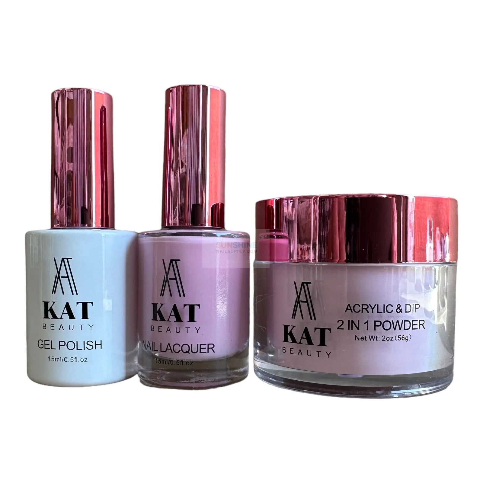 #050 KAT Beauty UV/LED Soak Off Gel Polish Set 3in1 - 15ml, 13.5ml