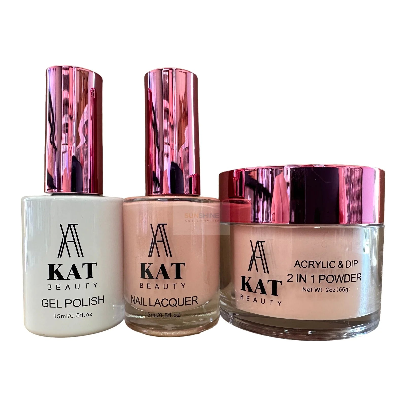 #055 KAT Beauty UV/LED Soak Off Gel Polish Set 3in1 - 15ml, 13.5ml