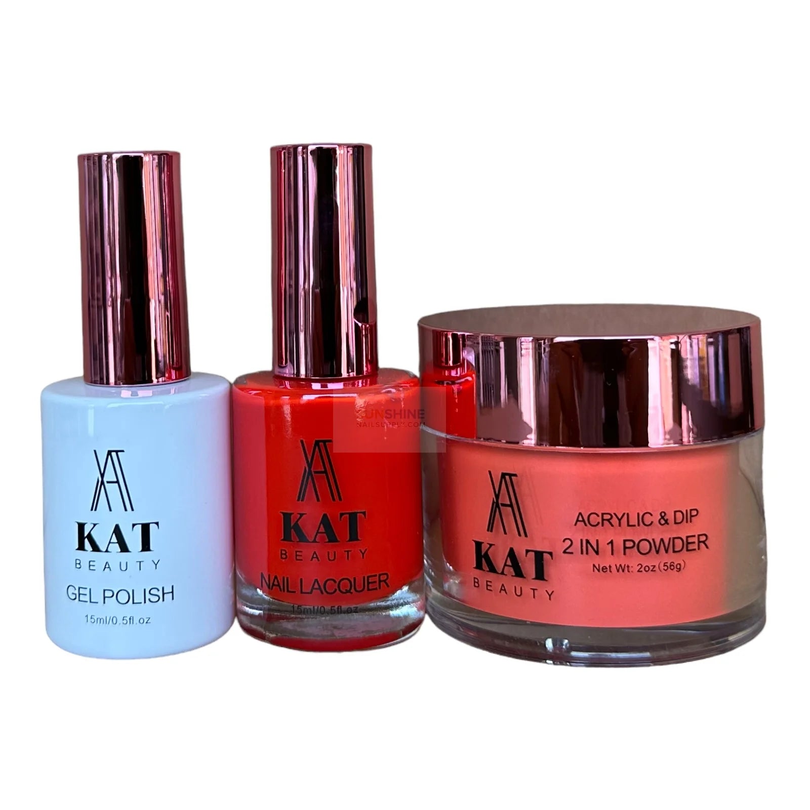 KAT UV/LED Soak Off Gel Polish 3in1 #163 - Bold Red Nails
