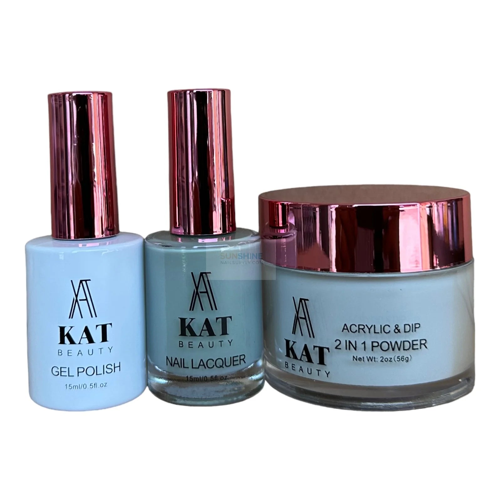 KAT UV/LED Soak Off Gel Polish 3in1 #176 - Cool Mint Blue
