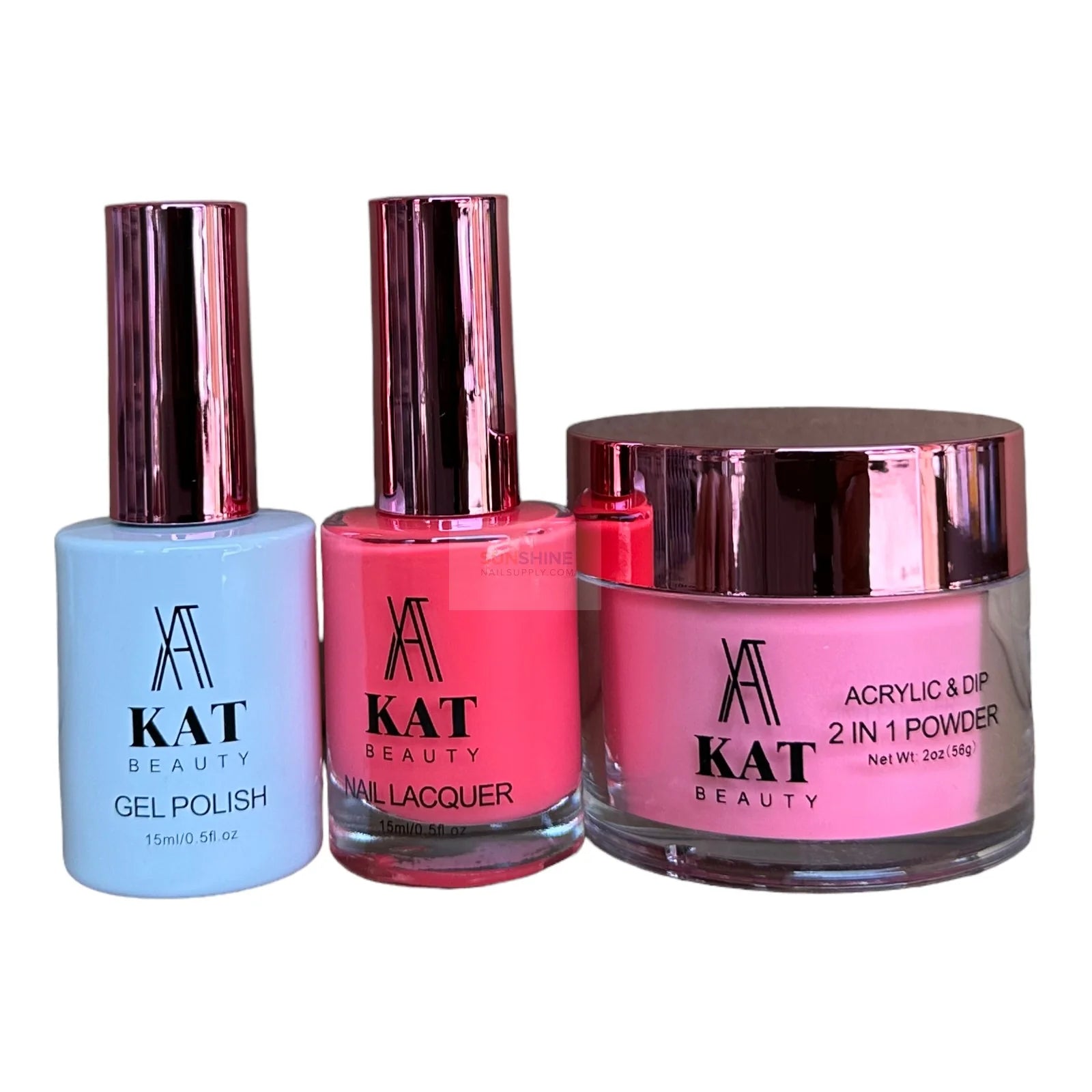KAT UV/LED Soak Off Gel Polish 3in1 #184 - Vibrant Coral Pink