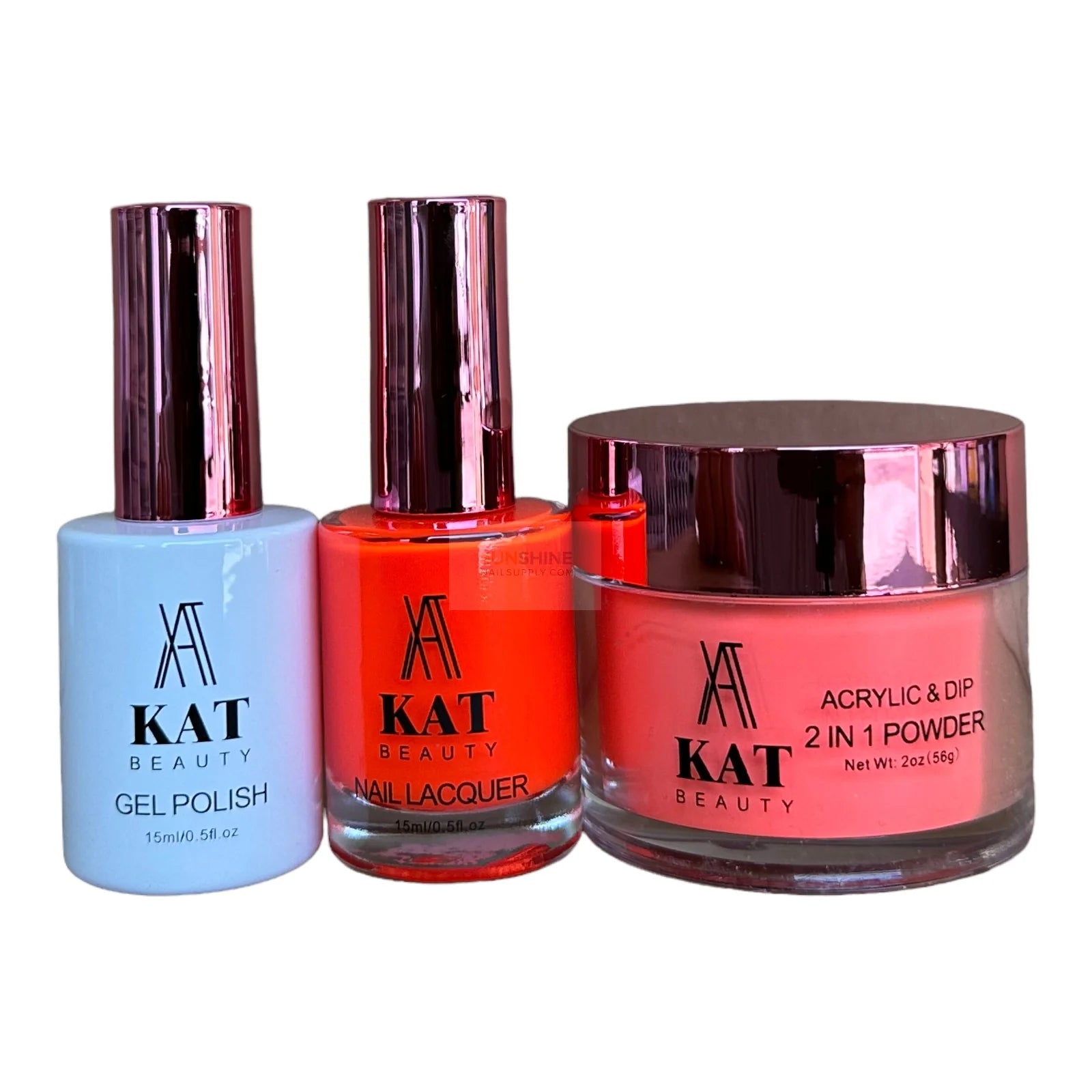 KAT UV/LED Soak Off Gel Polish 3in1 #186 - Bold Coral Nails