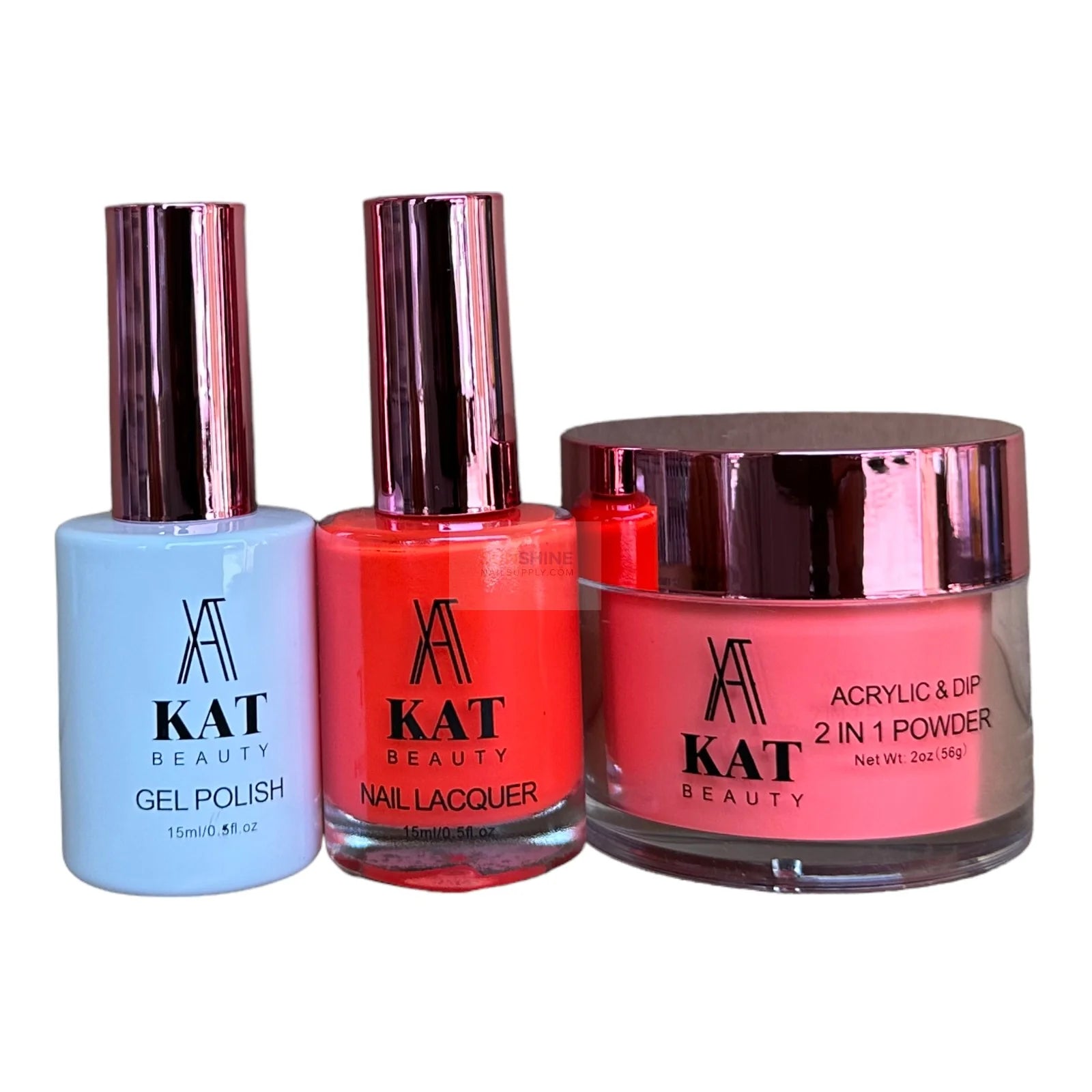 KAT UV/LED Soak Off Gel Polish 3in1 #188 - Coral Red Nails