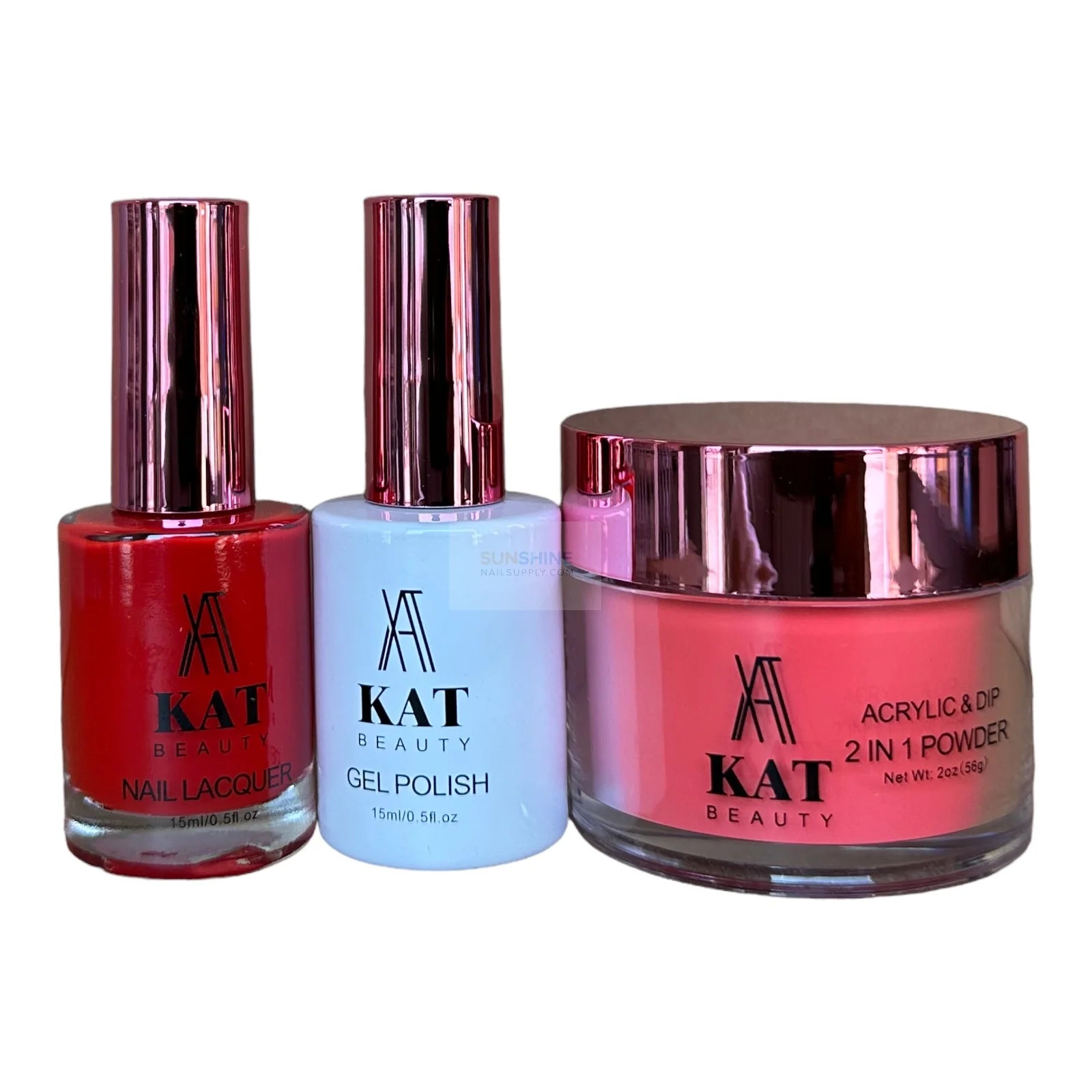 KAT UV/LED Soak Off Gel Polish 3in1 #191 - Bright Red Nails