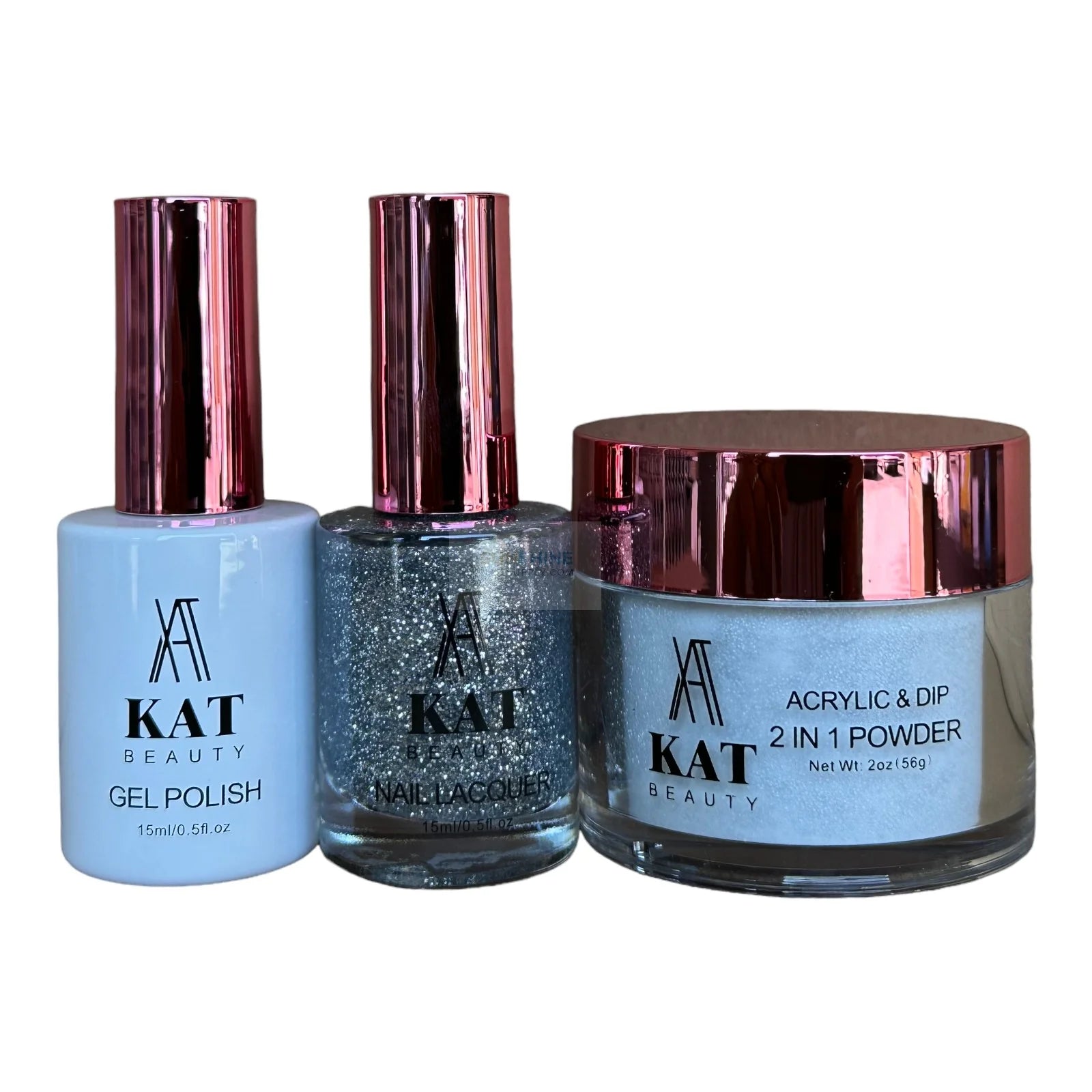 KAT UV/LED Soak Off Gel Polish 3in1 #203 - Shimmering Silver