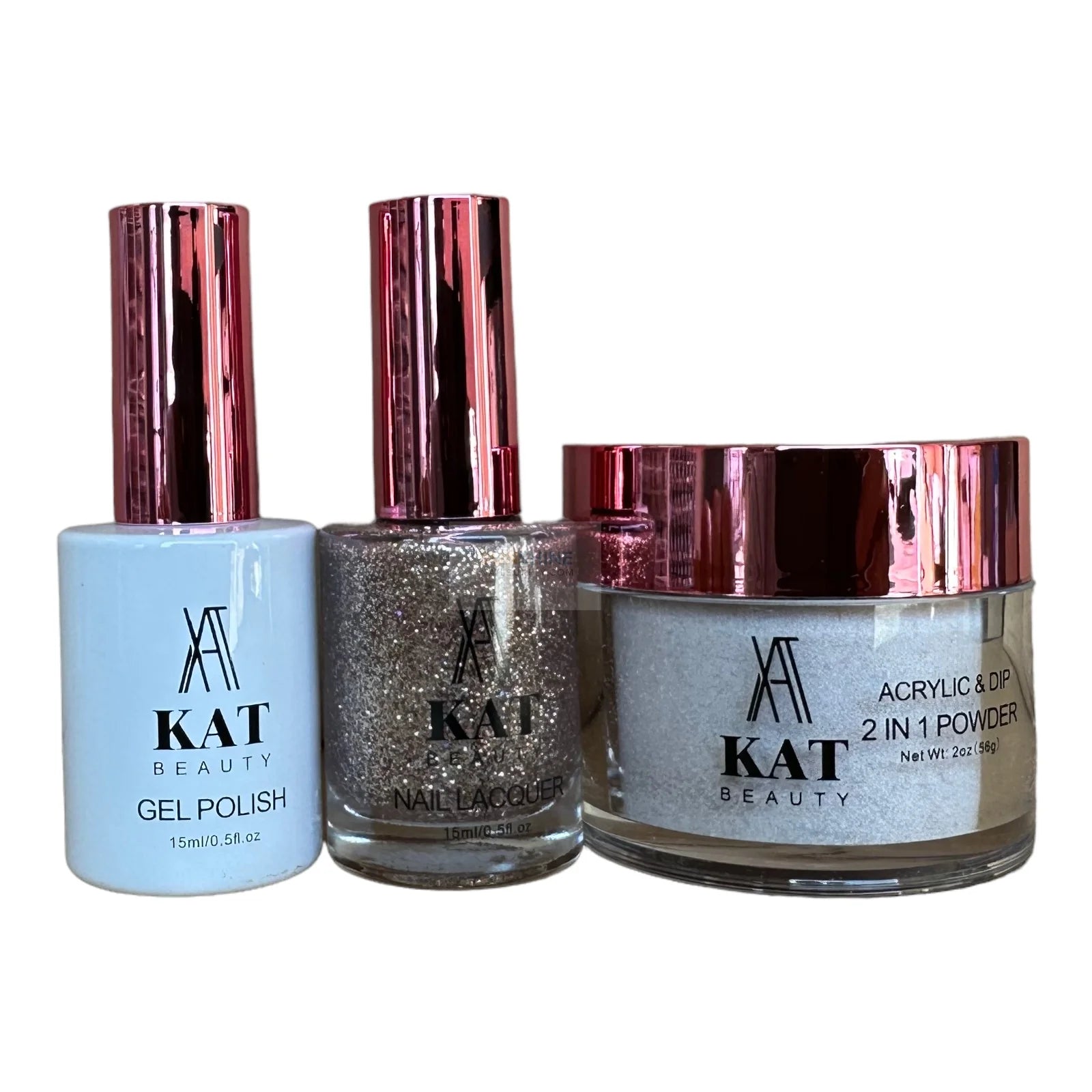 KAT UV/LED Soak Off Gel Polish 3in1 #205 - Silver Glitter Shine