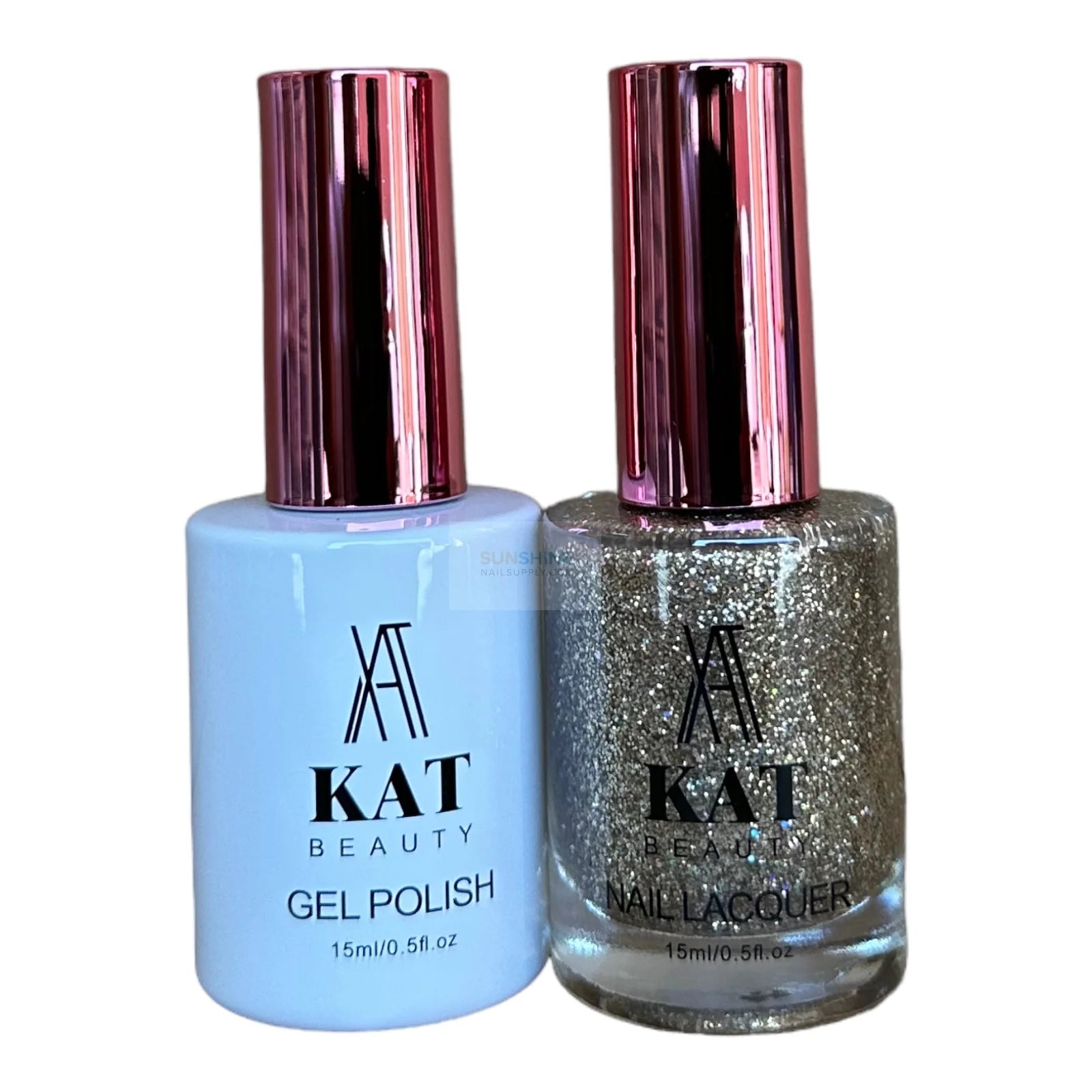 KAT UV/LED Soak Off Gel Polish 3in1 #206 - Glittery Silver Shine
