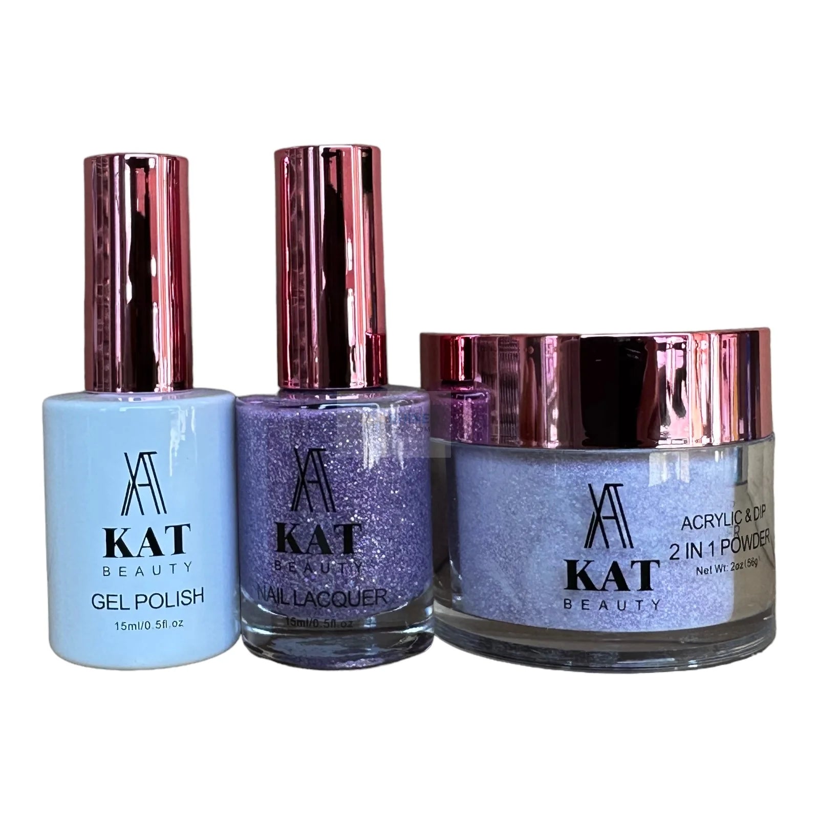 KAT UV/LED Soak Off Gel Polish 3in1 #210 - Purple Glitter Shine