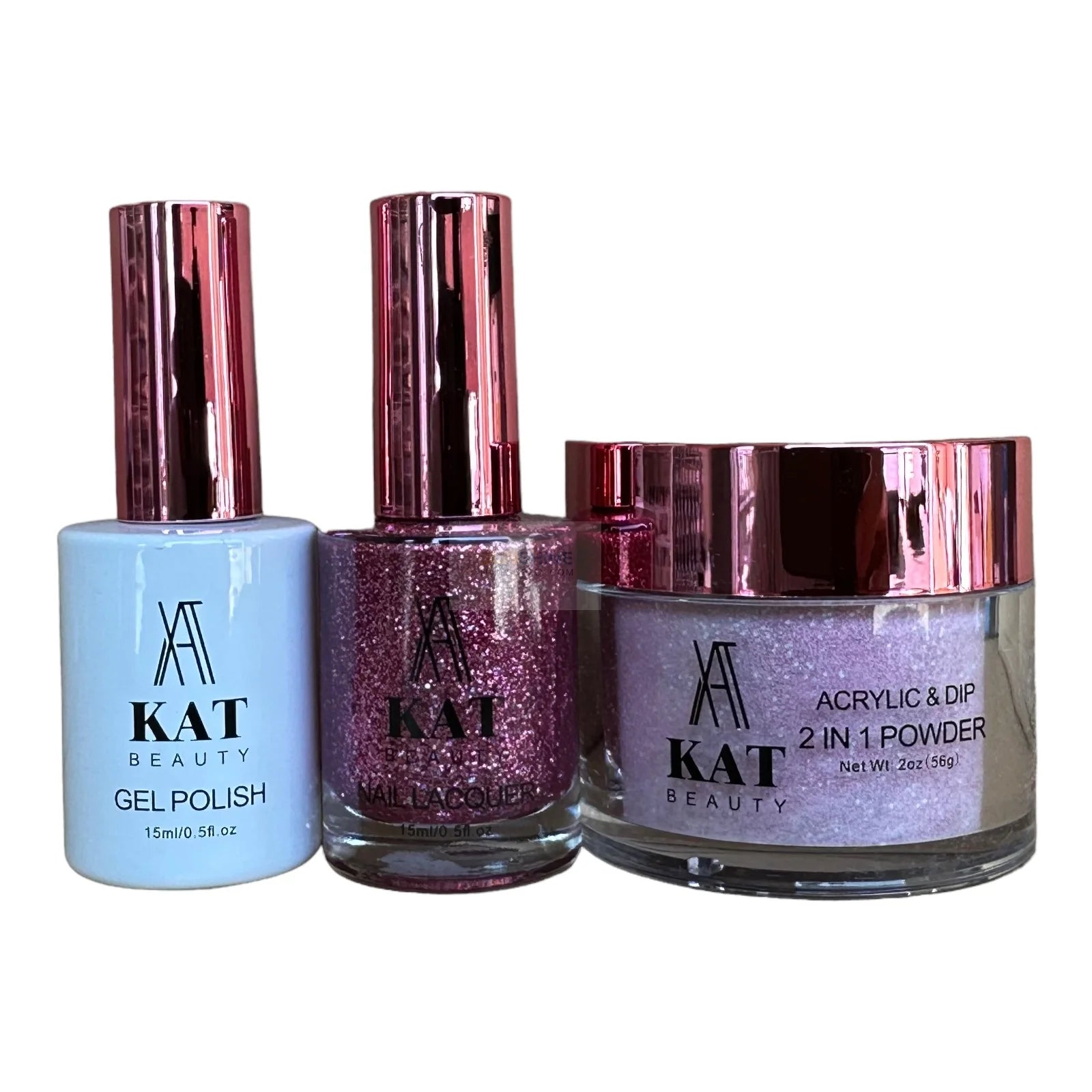 KAT UV/LED Soak Off Gel Polish 3in1 #211 - Pink Glitter