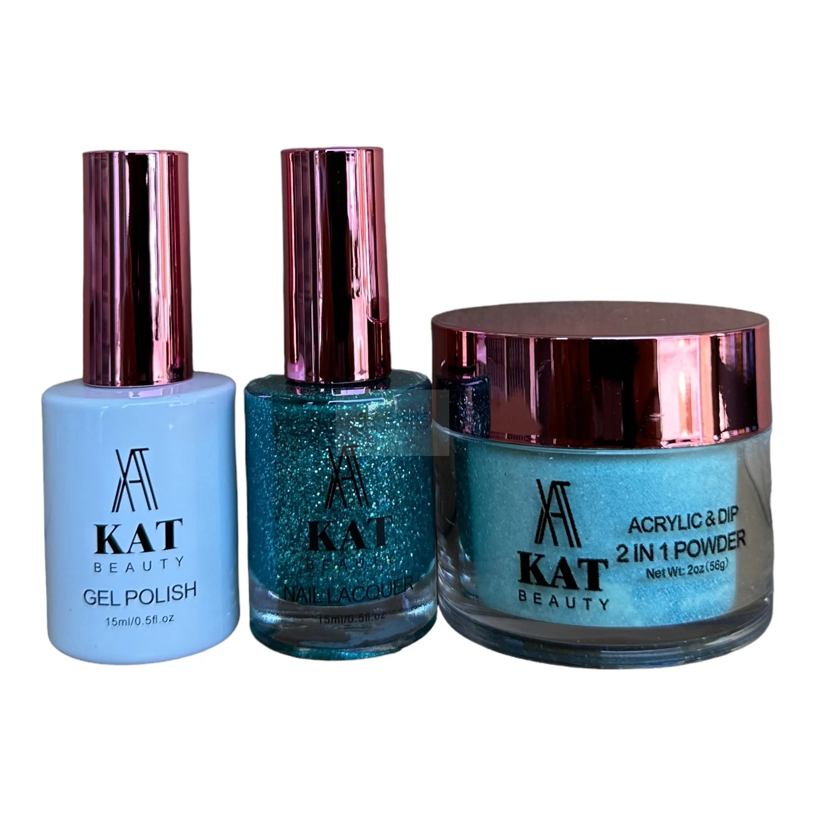 KAT UV/LED Soak Off Gel Polish 3in1 #213 - Teal Glitter