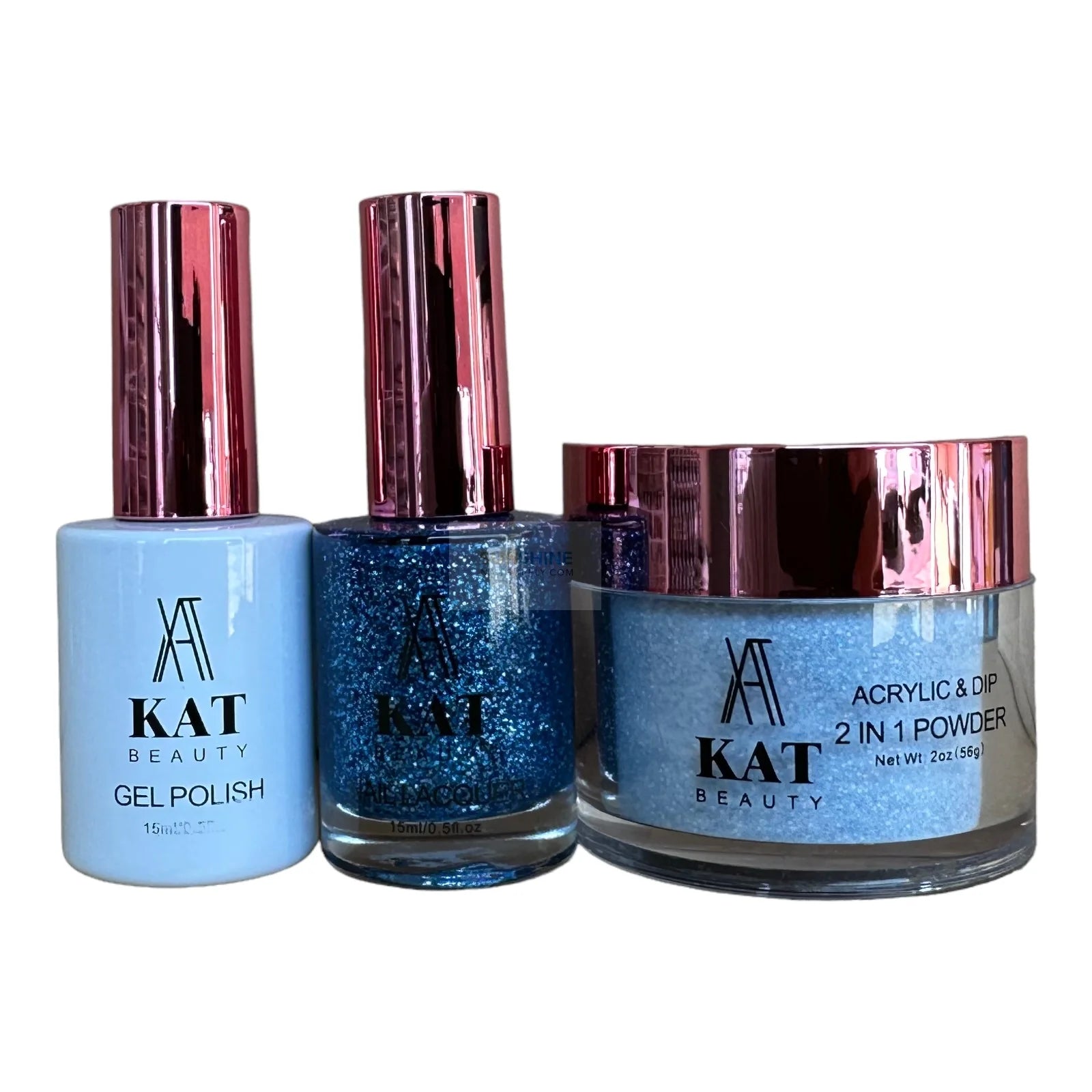 KAT UV/LED Soak Off Gel Polish 3in1 #214 - Blue Glitter