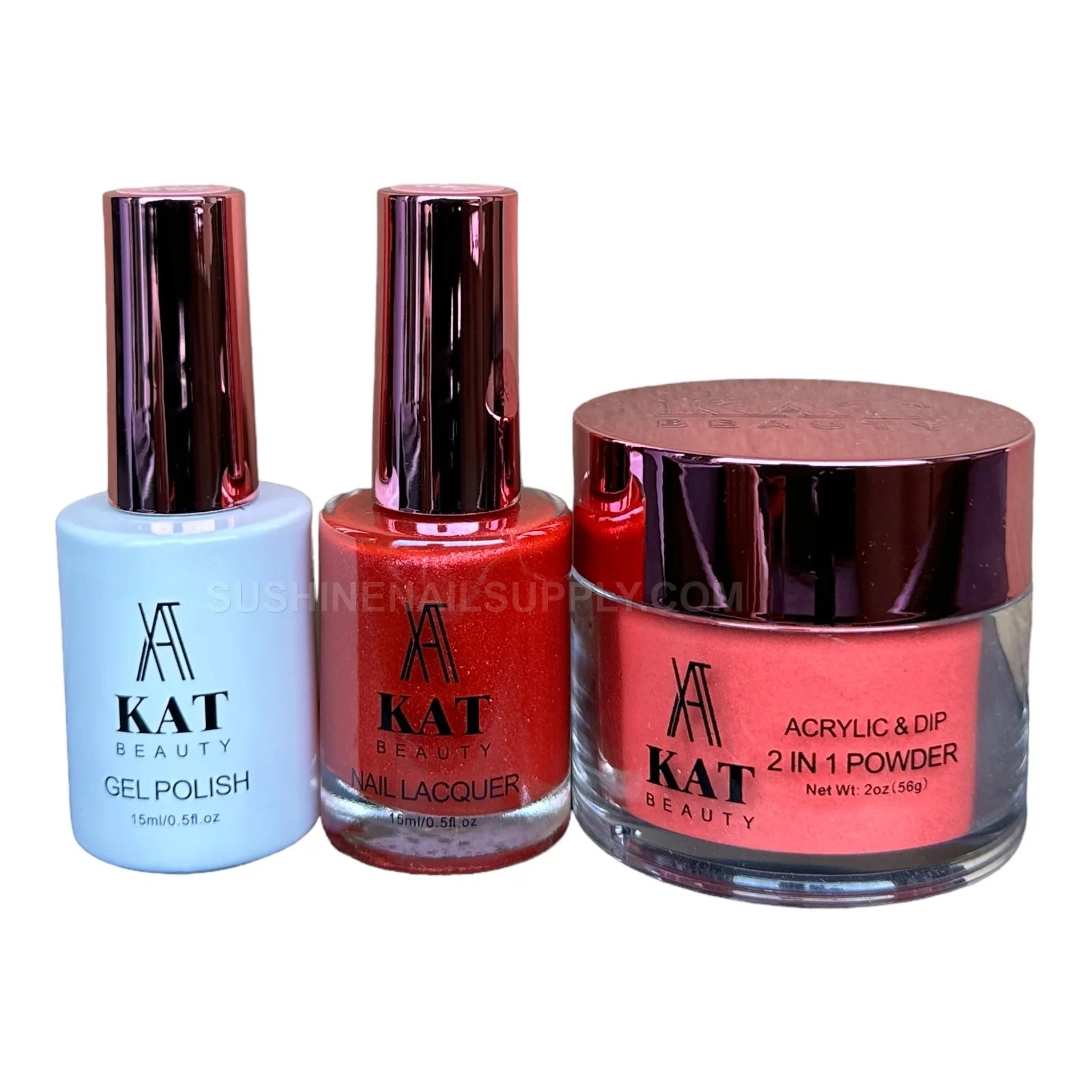 KAT UV/LED Soak Off Gel Polish 3in1 #249 - Sparkling Red