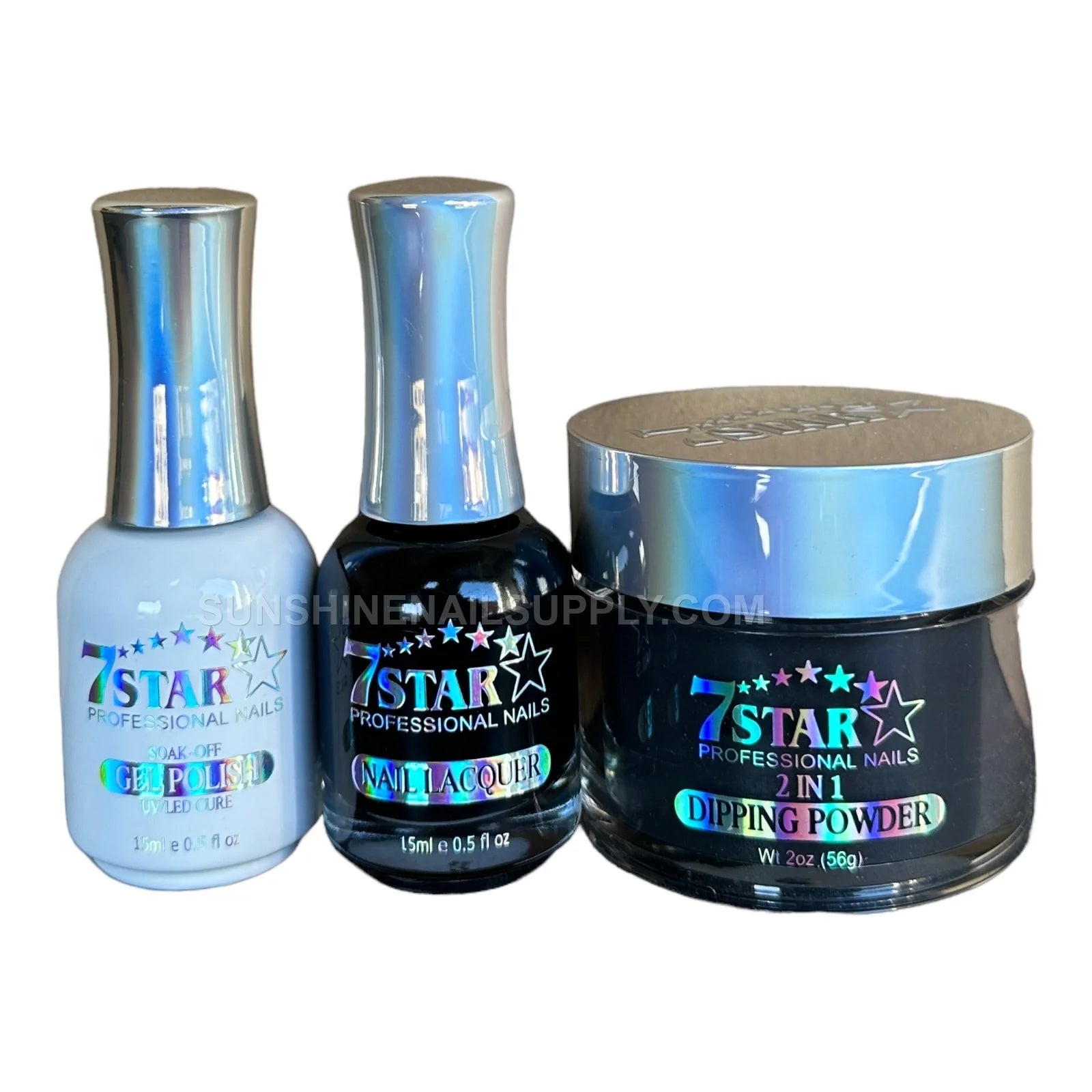 #02 - 7 Star UV/LED Gel Polish 3-in-1 Black, Gel, Lacquer & Powder