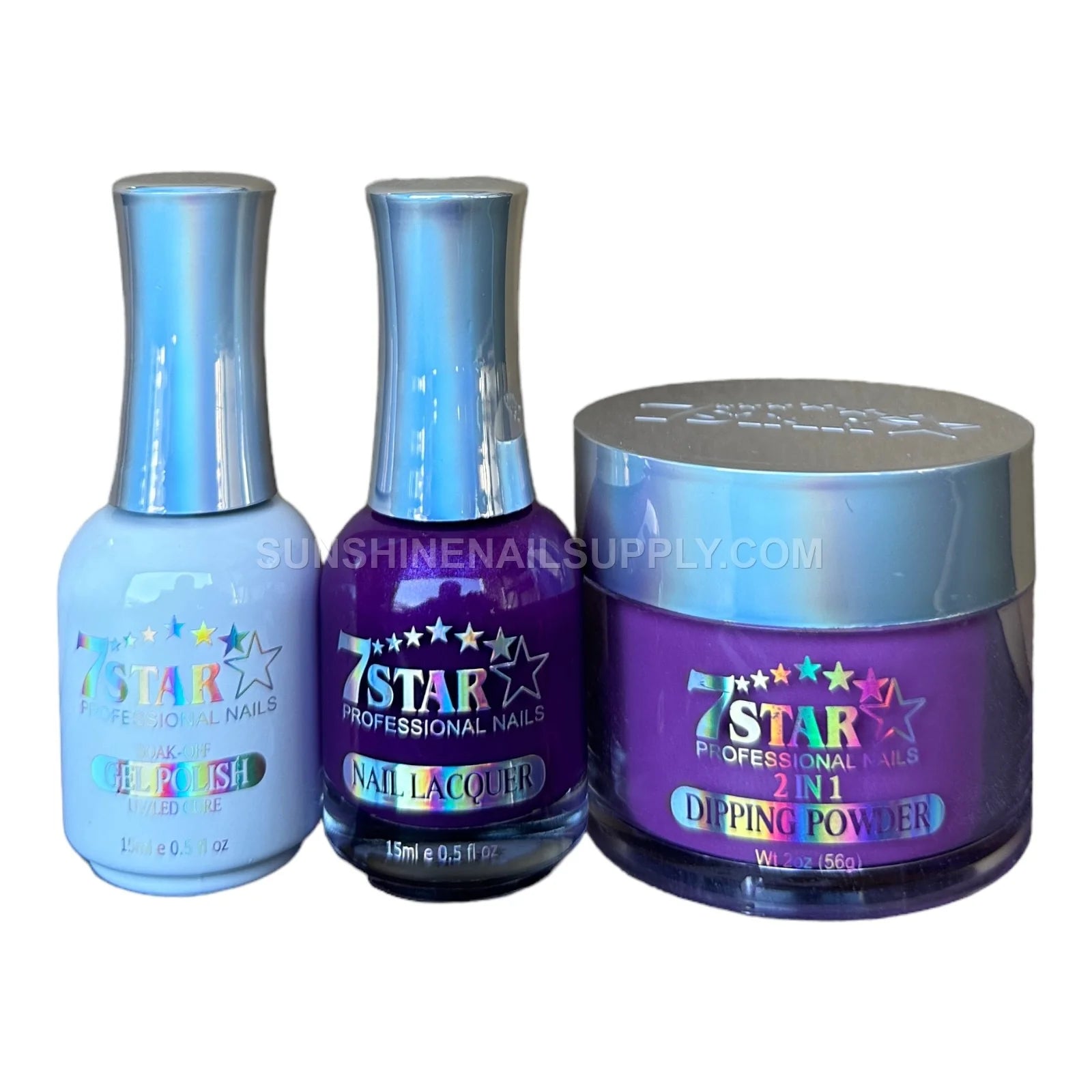 7 Star UV/LED Soak Off Gel Polish 3-in-1 Set, Gel, Lacquer & Powder