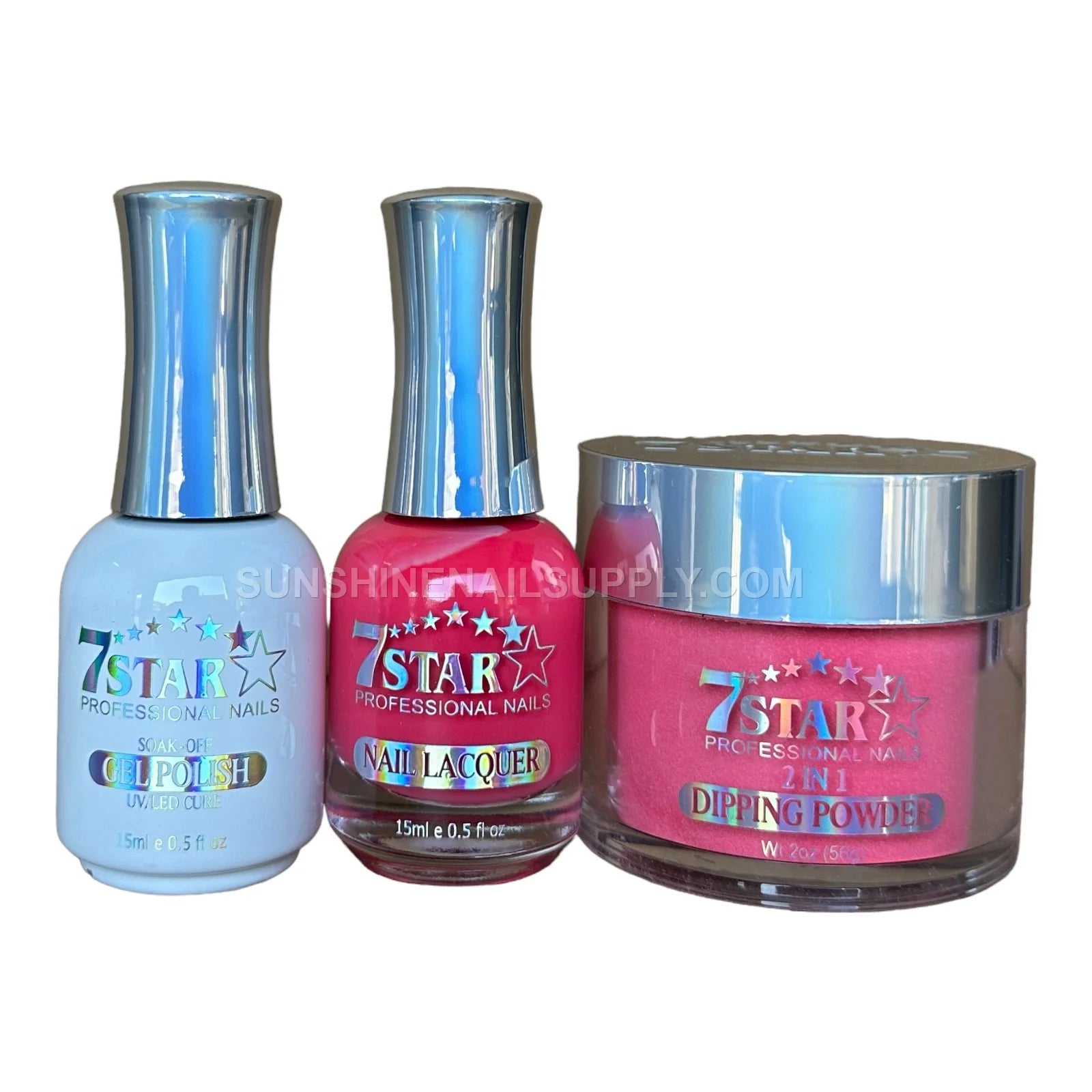 7 Star UV/LED Soak Off Gel Polish 3 in 1 #128 - Hot Pink