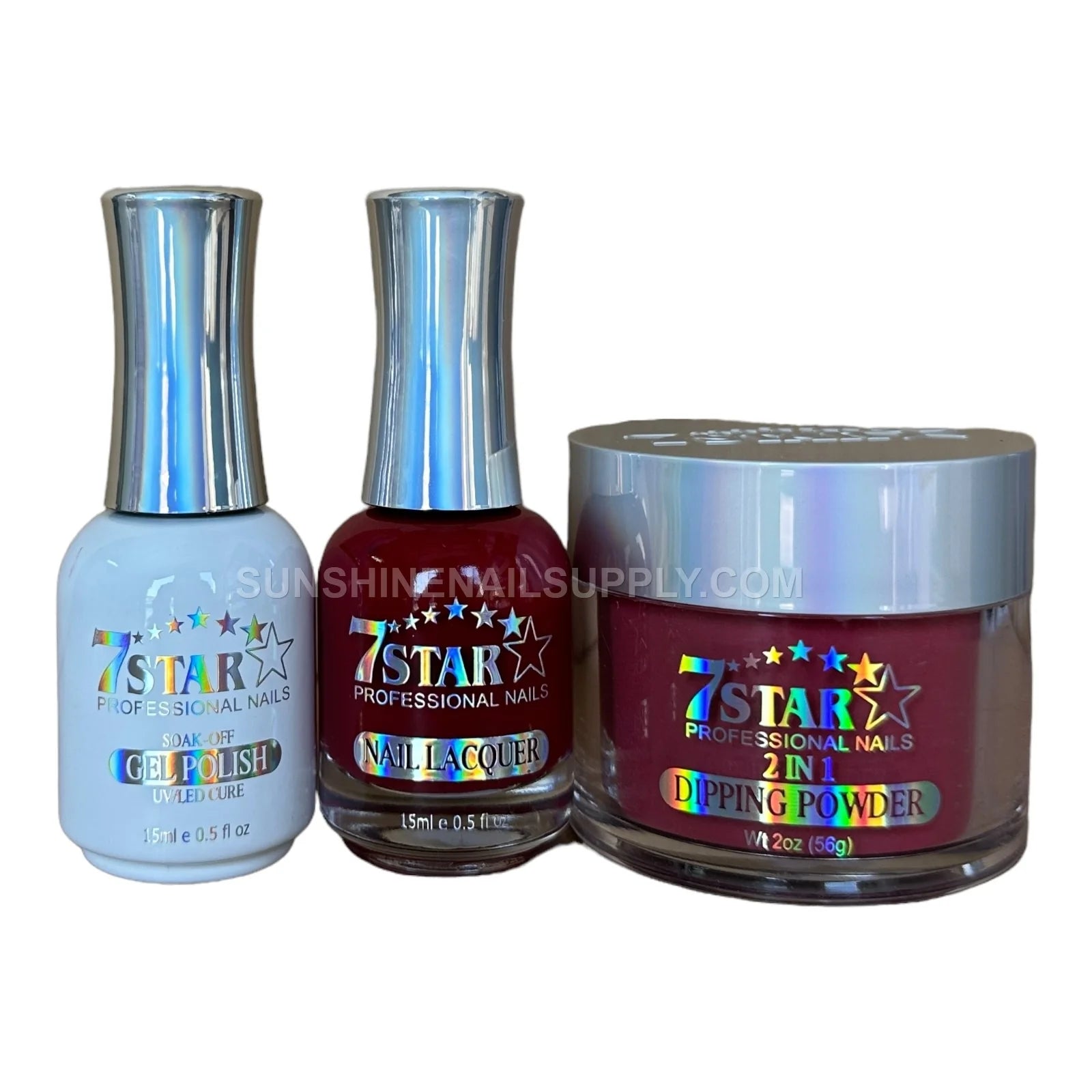 7 Star UV/LED Soak Off Gel Polish 3 in 1 #140 - Deep Red