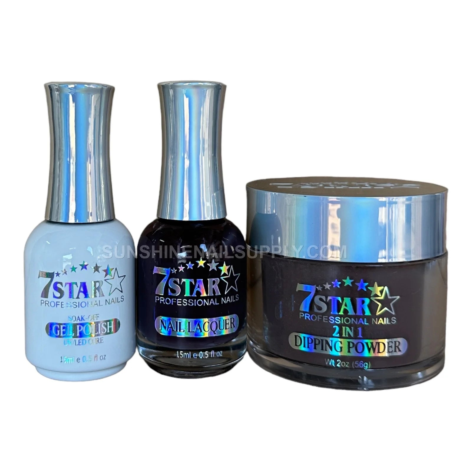 7 Star UV/LED Soak Off Gel Polish 3 in 1 #145 - Midnight Black