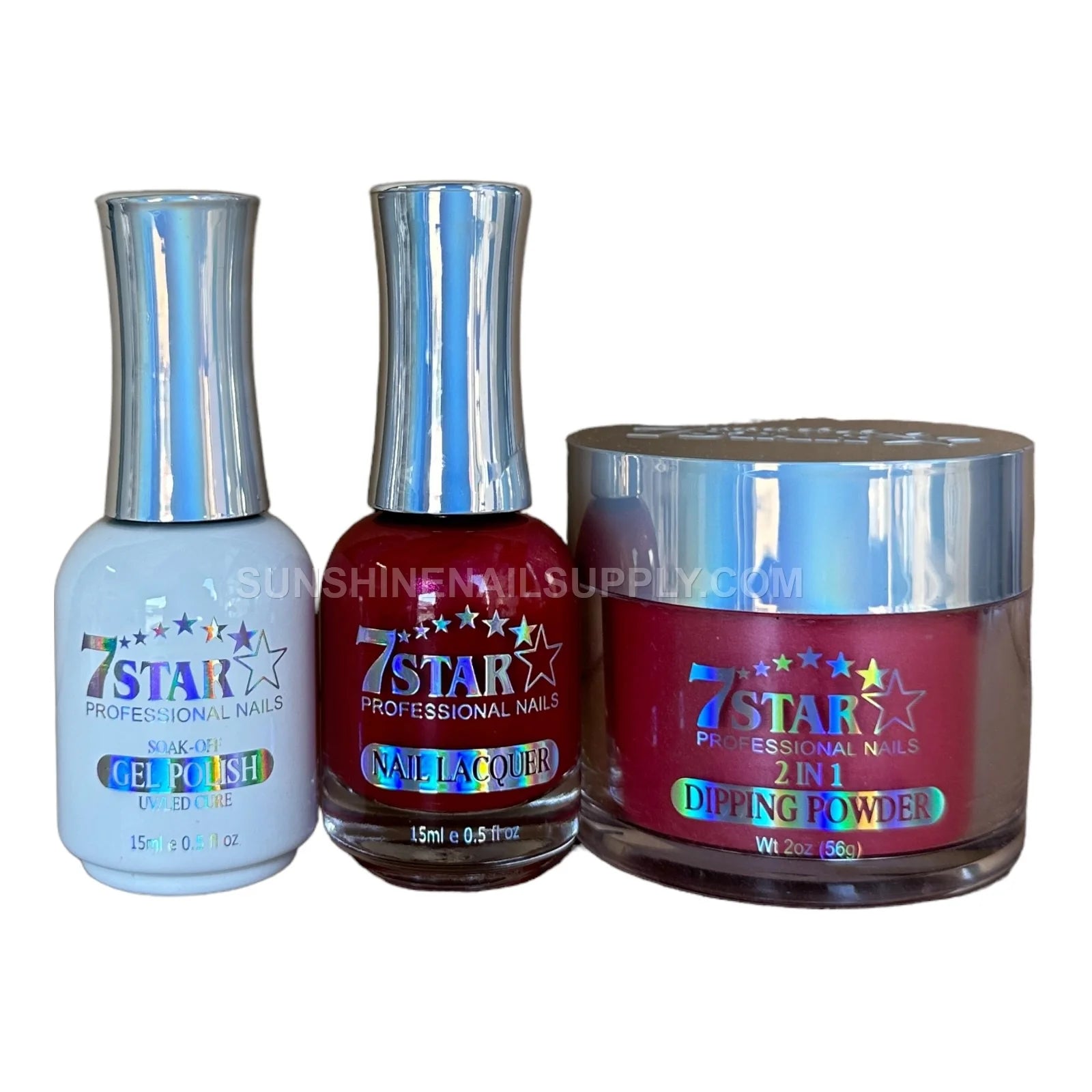 7 Star UV/LED Soak Off Gel Polish 3 in 1 #148 - Crimson Red