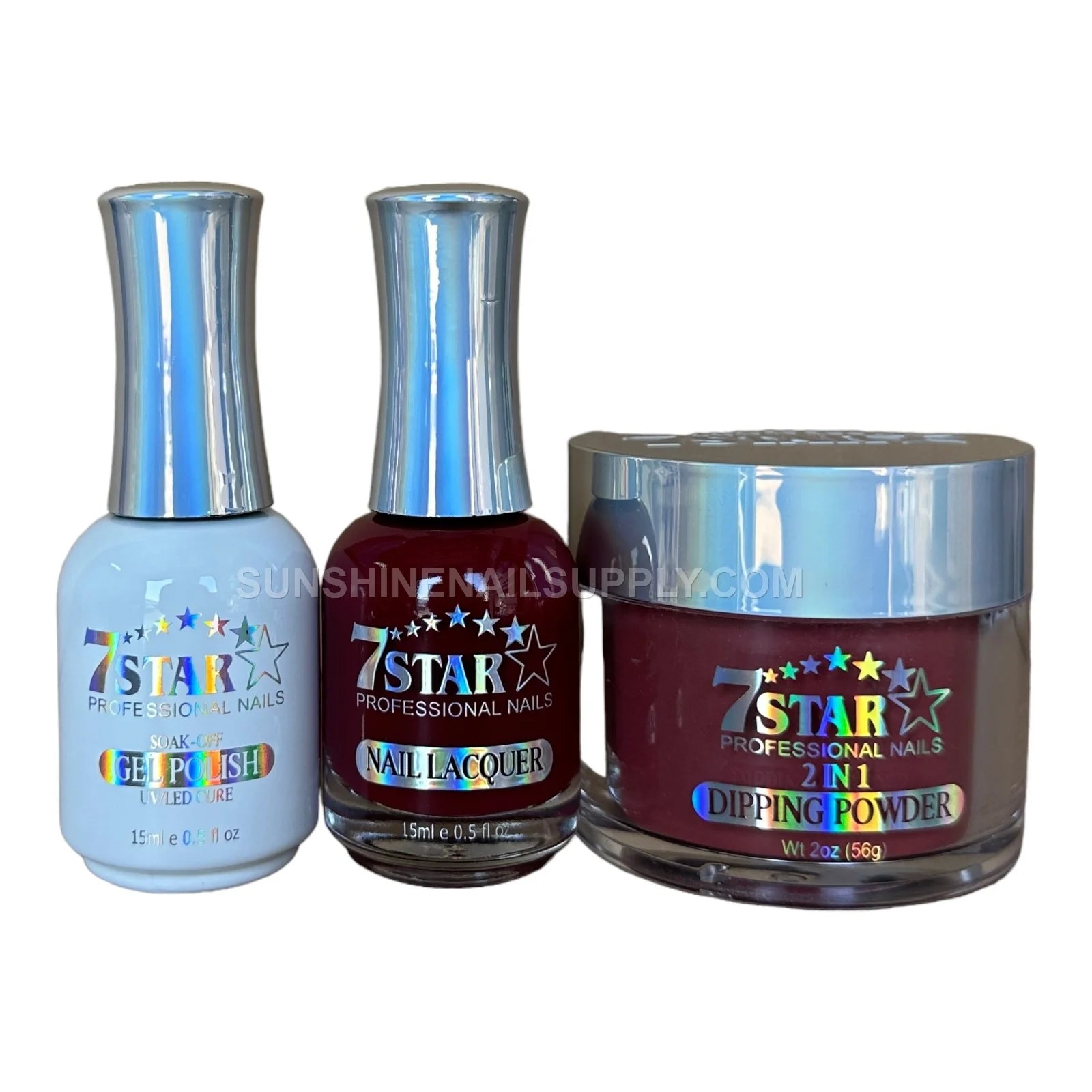 7 Star UV/LED Soak Off Gel Polish 3 in 1 #154 – Deep Red