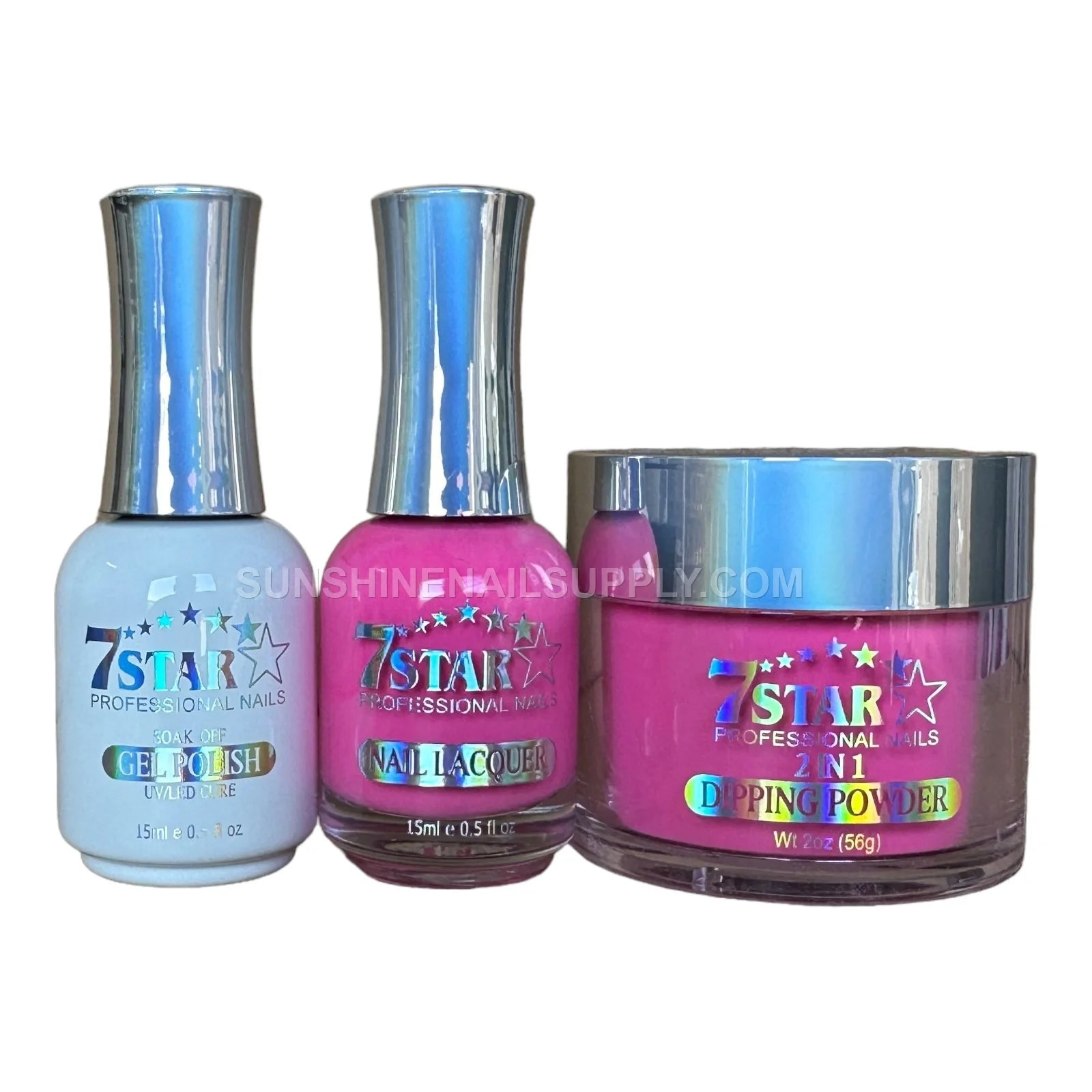 7 Star UV/LED Soak Off Gel Polish 3 in 1 #176 – Bold Pink