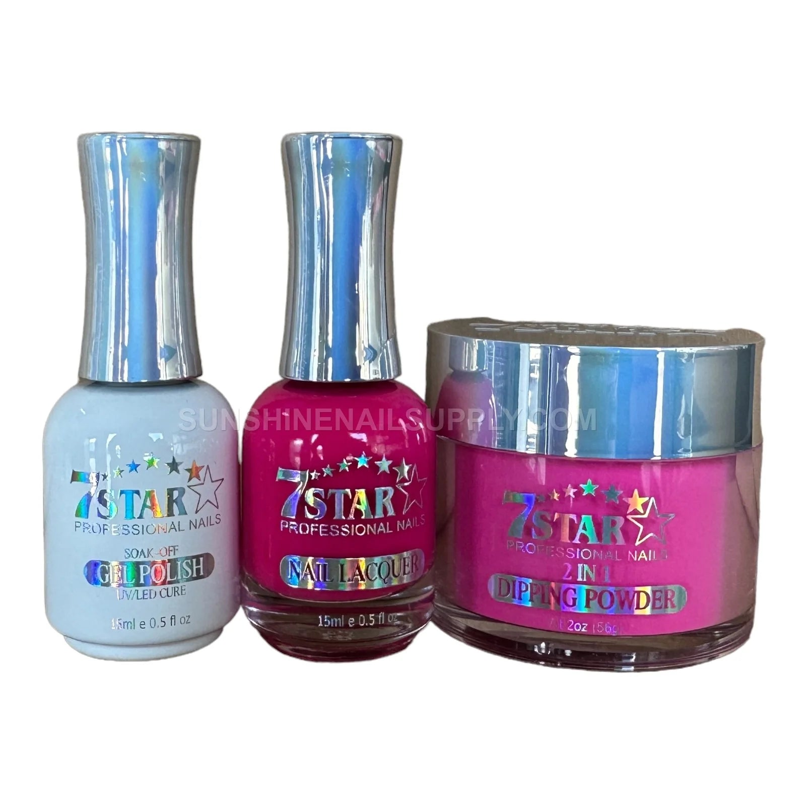 7 Star UV/LED Soak Off Gel Polish 3 in 1 #177 – Bold Pink