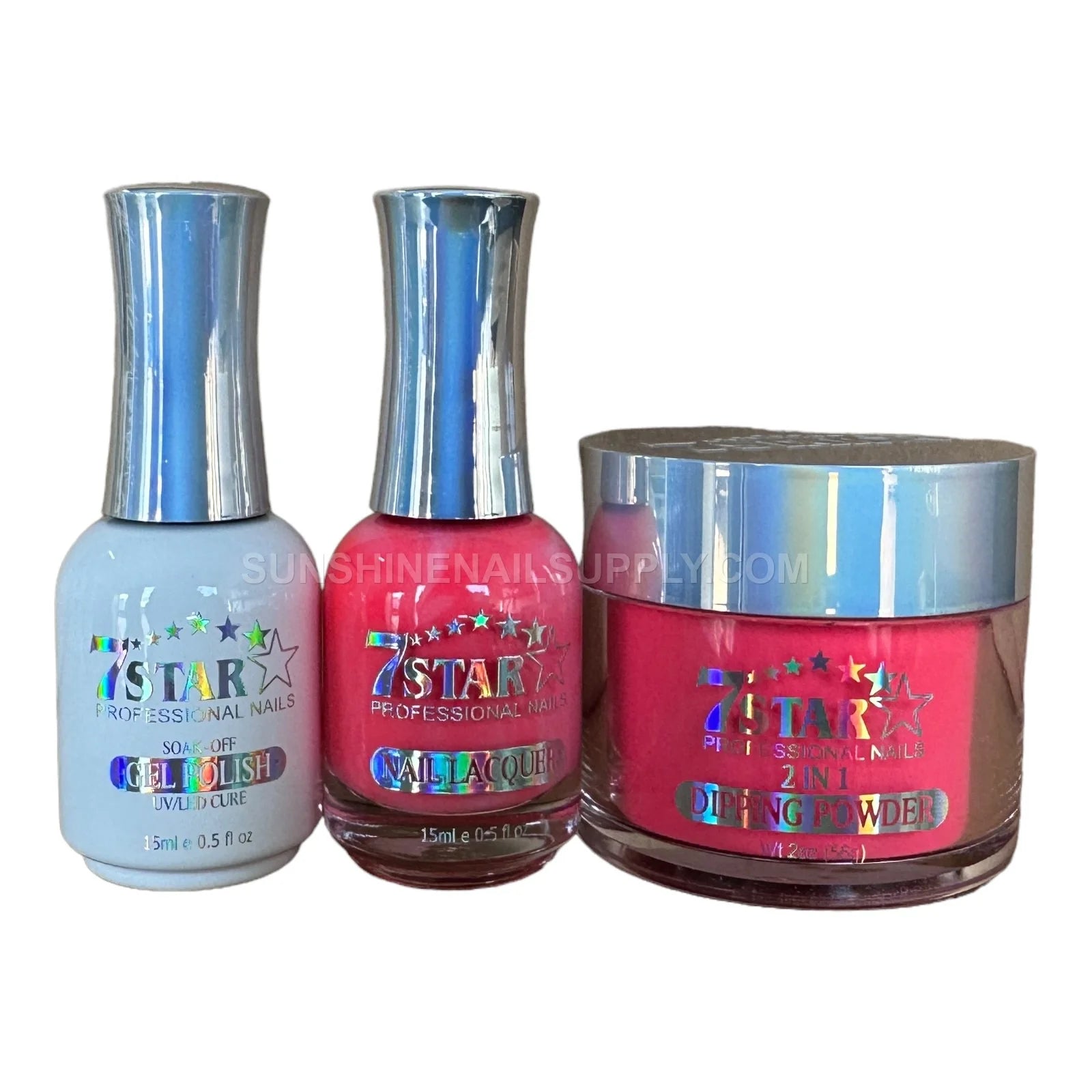 7 Star UV/LED Soak Off Gel Polish 3 in 1 #183 – Bright Pink