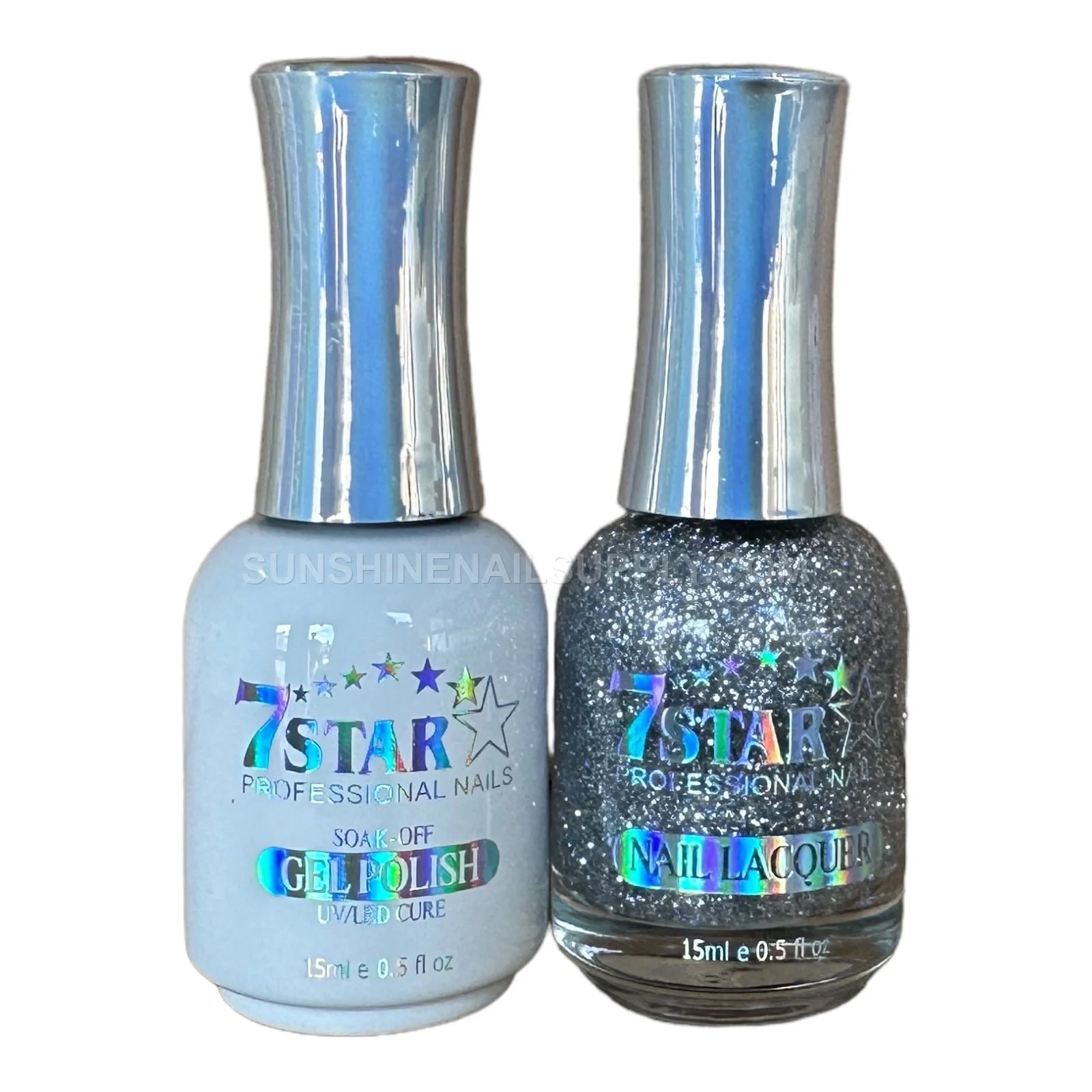 7 Star UV/LED Soak Off Gel Polish 3 in 1 #191 – Glitter Silver