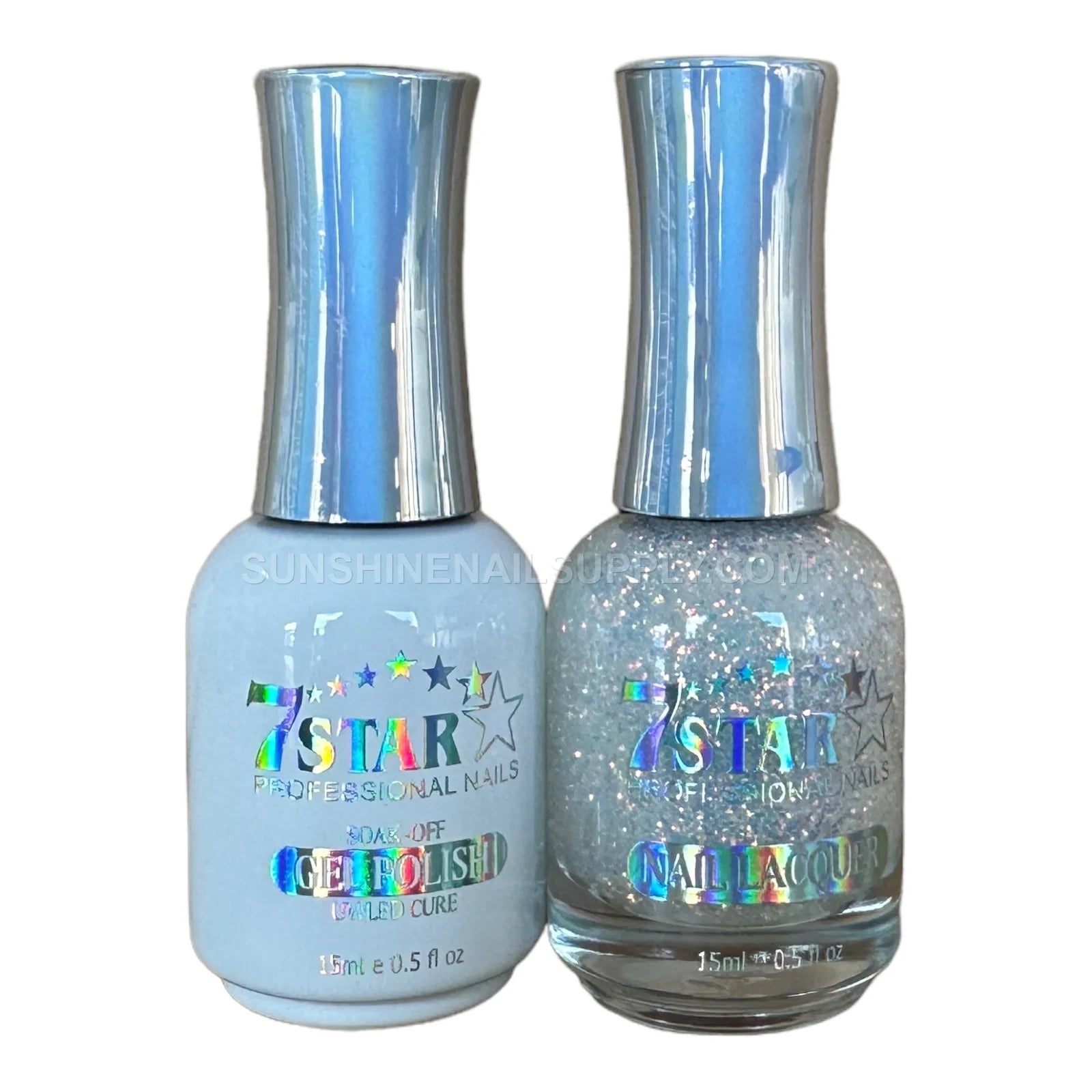7 Star UV/LED Soak Off Gel Polish 3 in 1 #192 – Glitter Silver