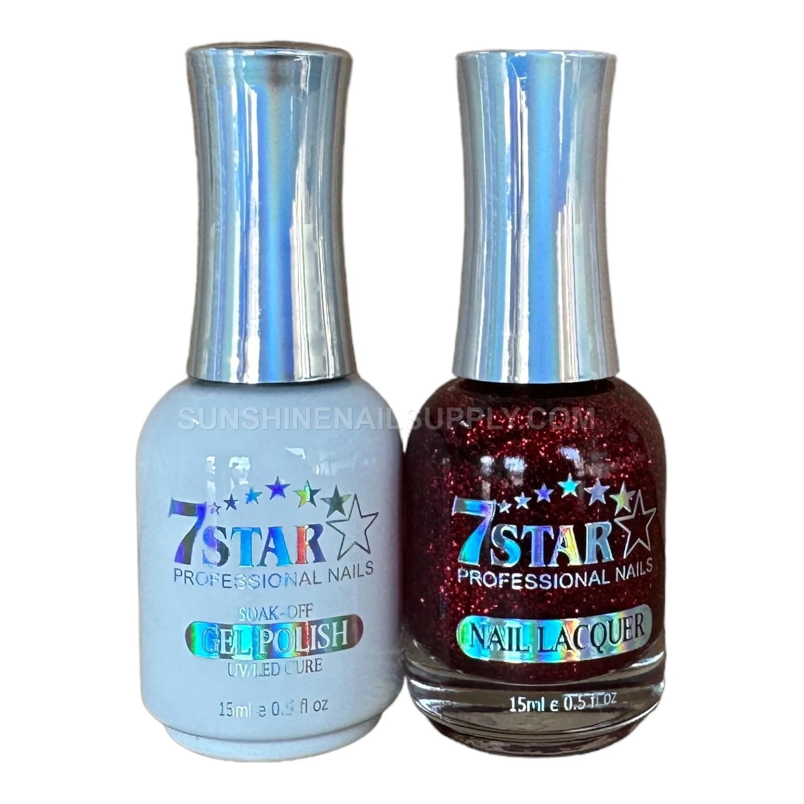 7 Star UV/LED Soak Off Gel Polish 3 in 1 #194 – Burgundy Glitter