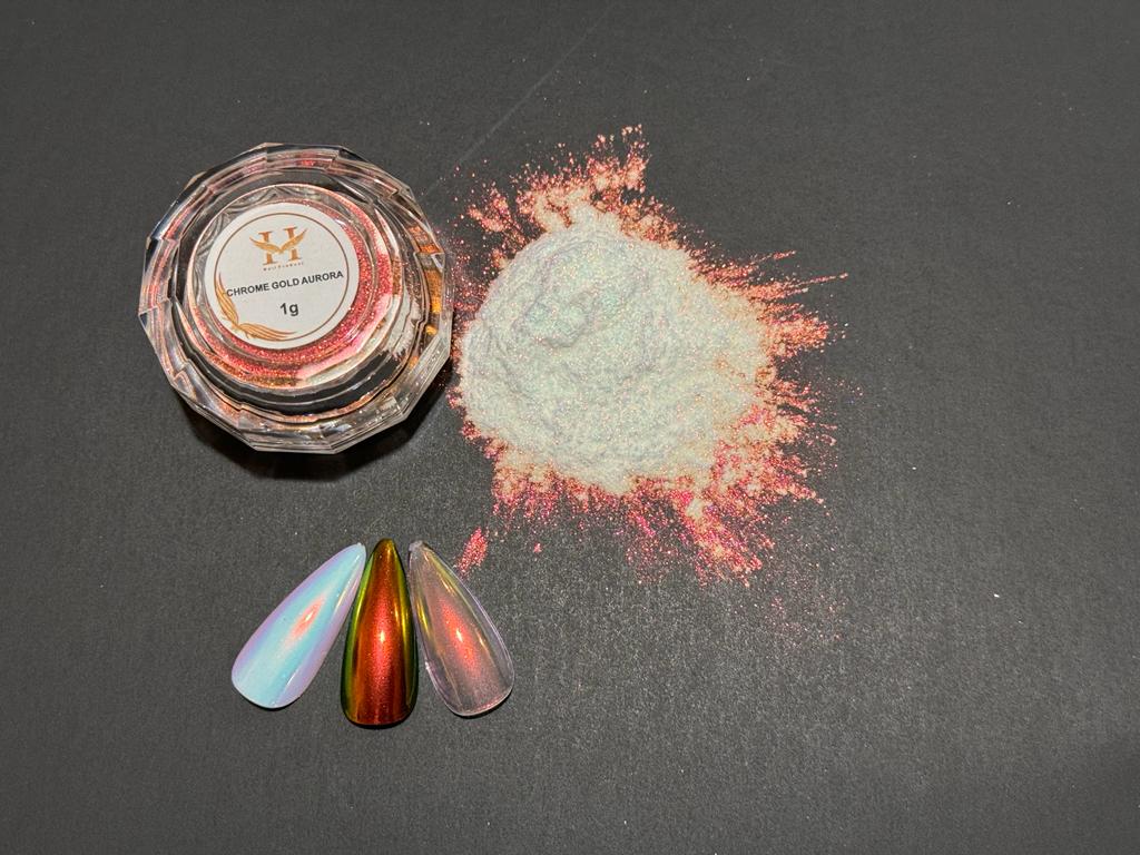 Hang Chrome Gold Aurora #22 – 1g Holographic Nail Powder