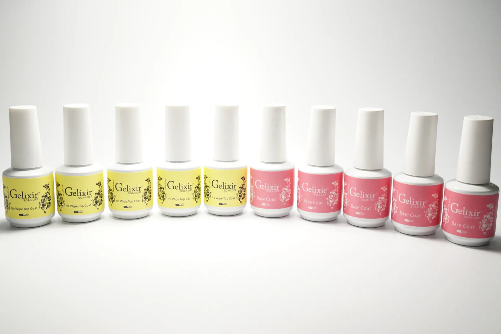 Gelixir No Wipe Top & Base Coat Combo – 10PCS, 15ml Each