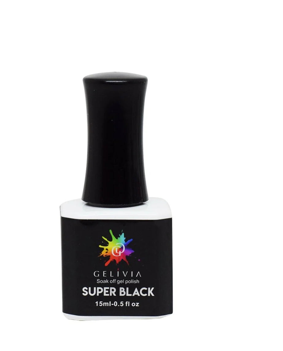 Gelivia Gel - Super Black Soak Off Gel Polish, 15ml