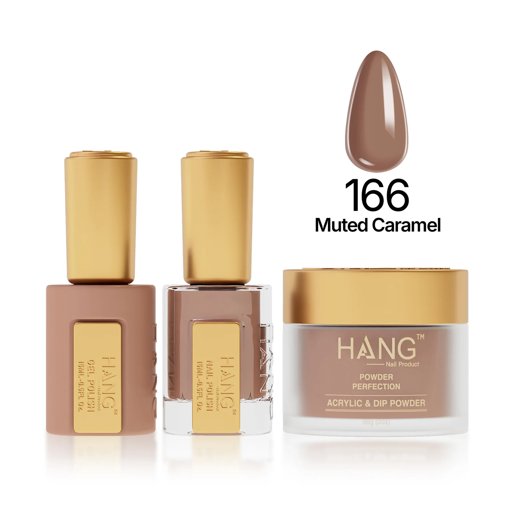 #166 Hang Moonlight Muted Caramel – Gel, Polish & Dip