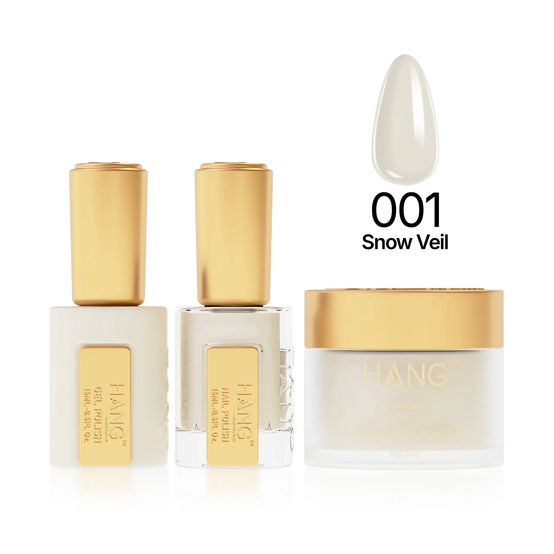 #01 Hang Moonlight Snow Veil – Elegant White Nail Shade