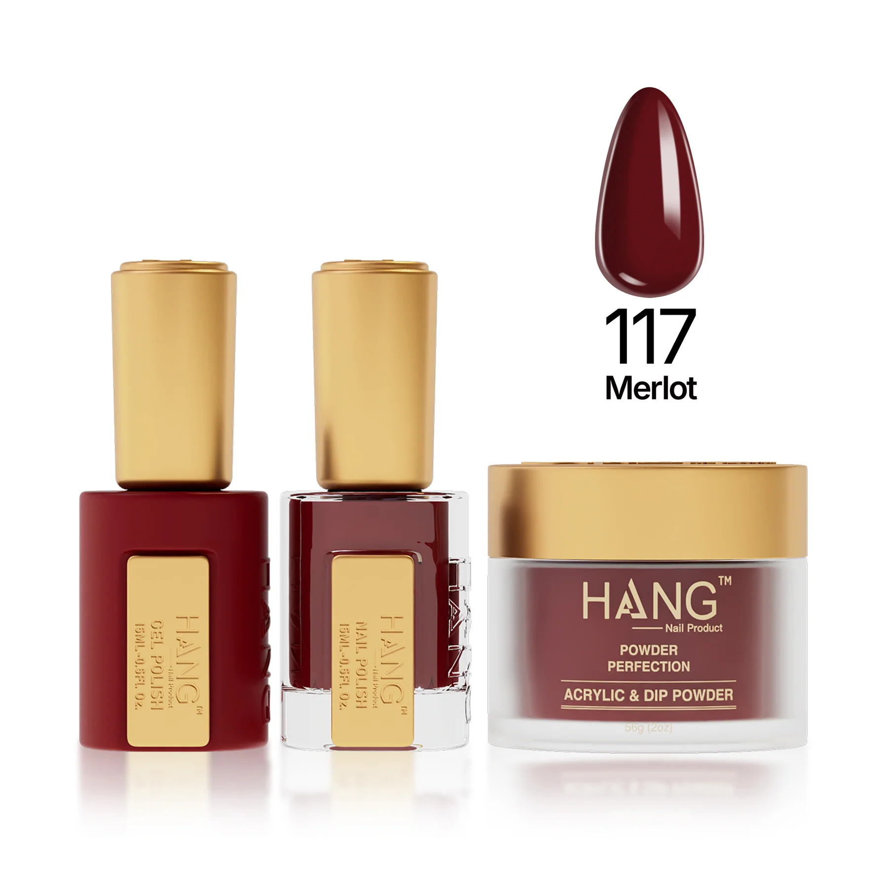 #117 Hang Moonlight – Merlot Gel & Acrylic Powder