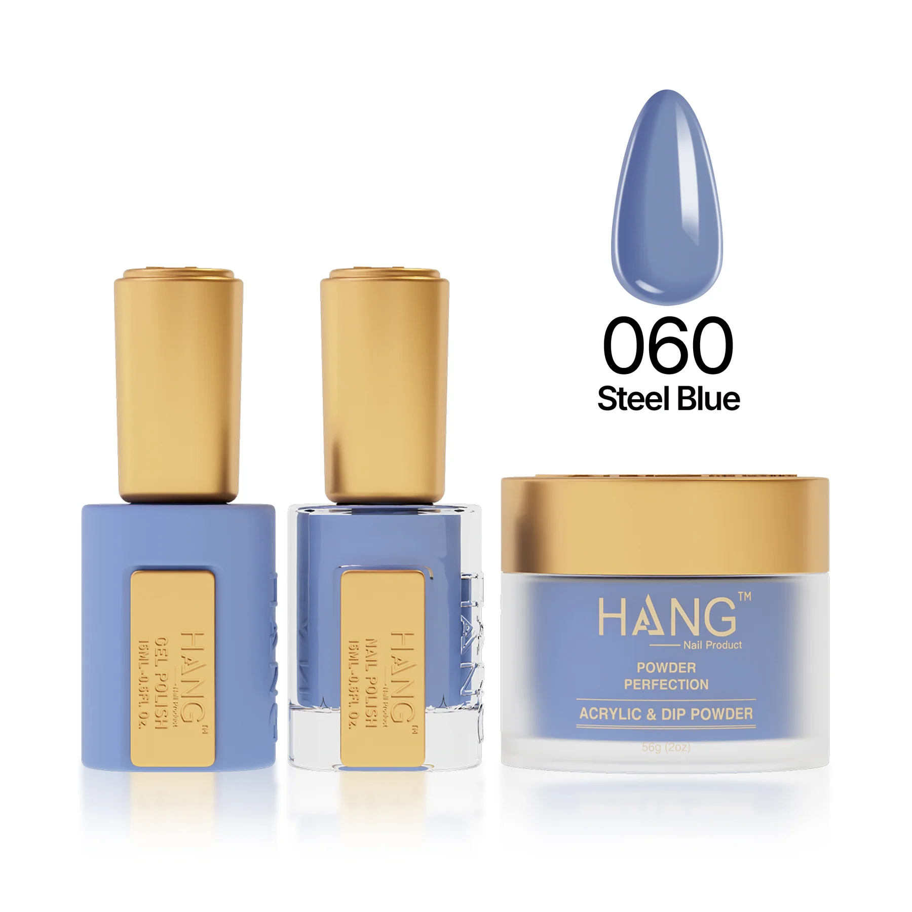 #60 Steel Blue – Hang Moonlight Premium Nail Gel & Powder