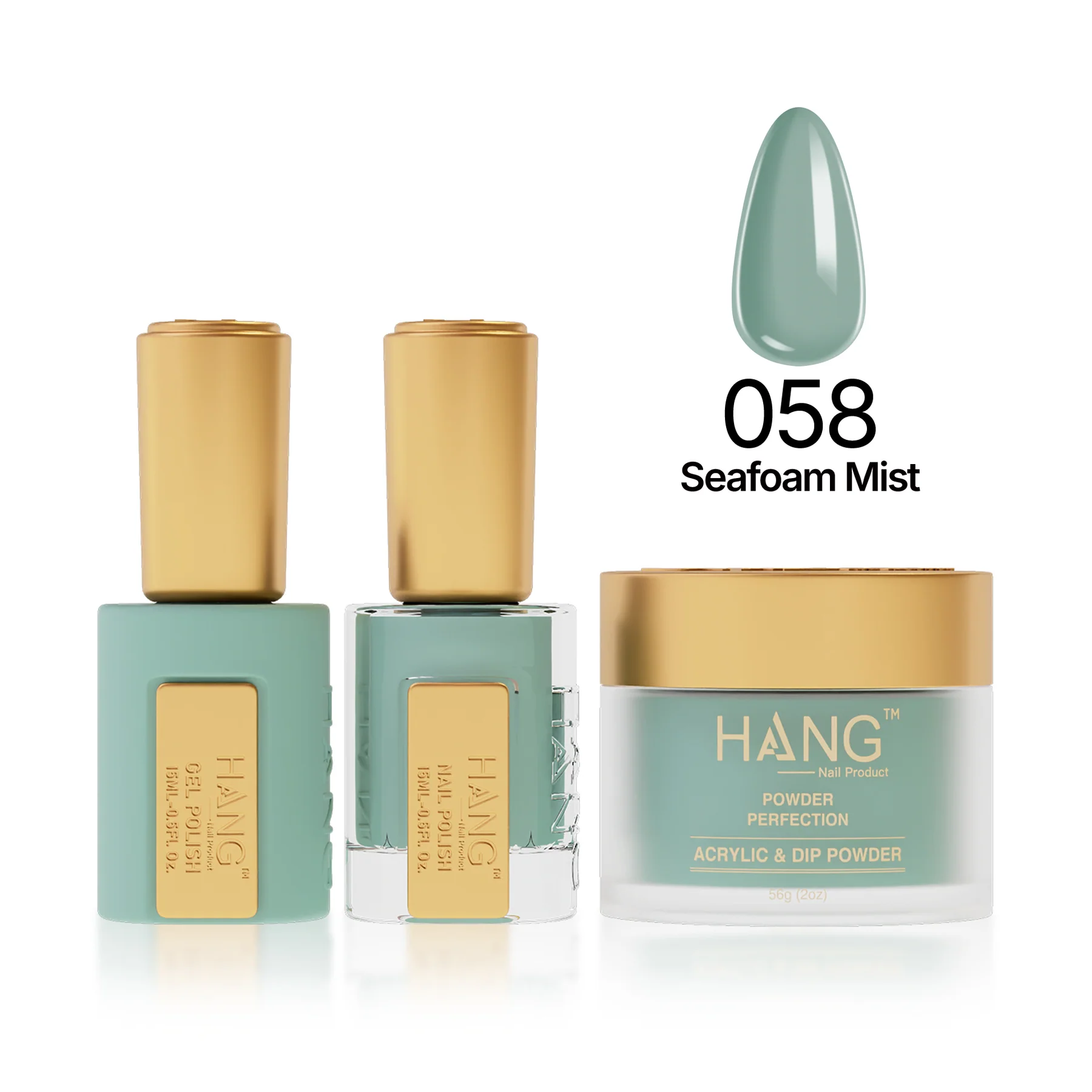 #58 Seafoam Mist – Hang Moonlight Nail Gel & Powder