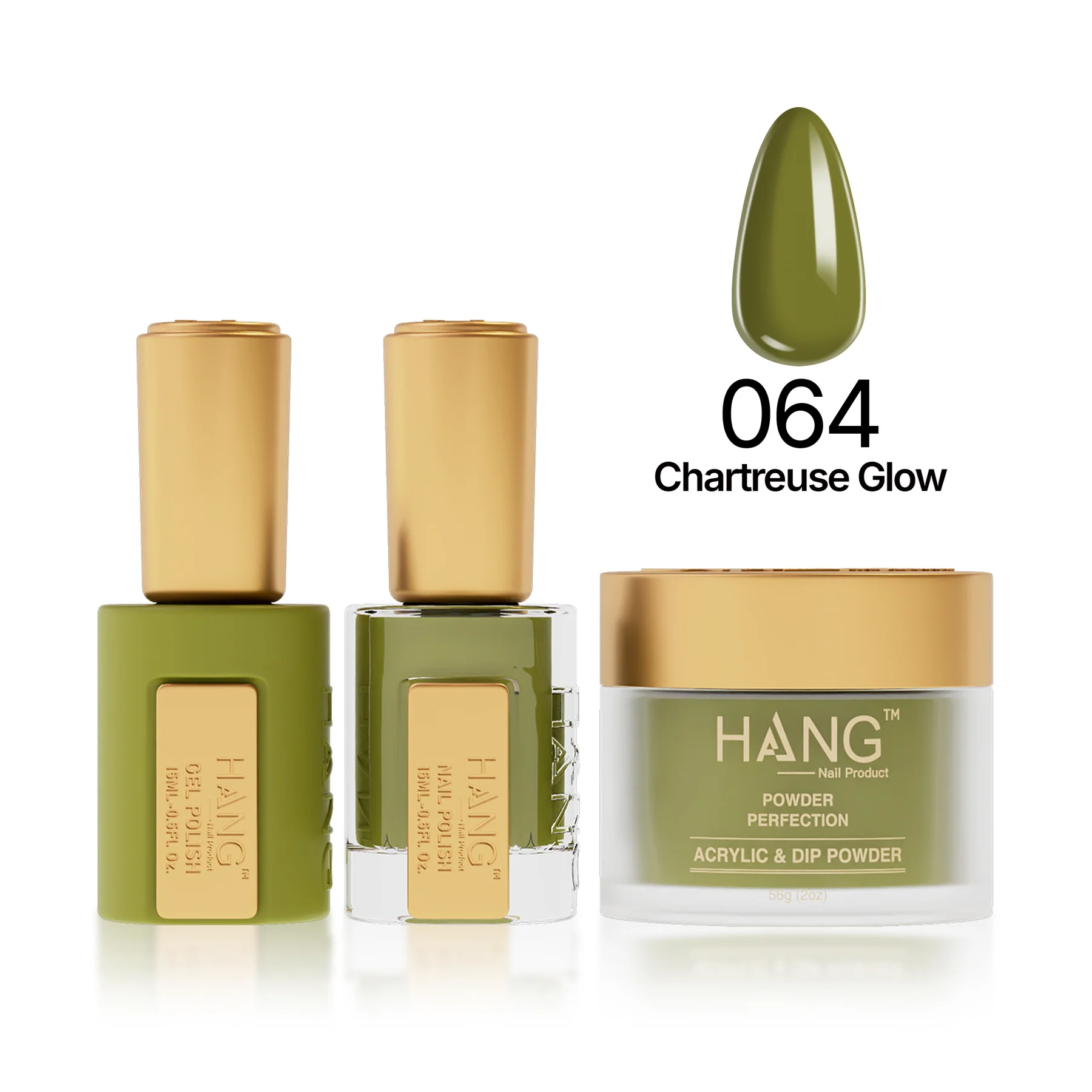 #64 Chartreuse Glow – Hang Moonlight Premium Nail Gel & Powder