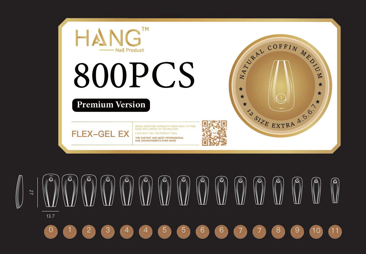 Hang Soft Gel Ex Nail Tip – Coffin, Flex Fit & Break-Resistant