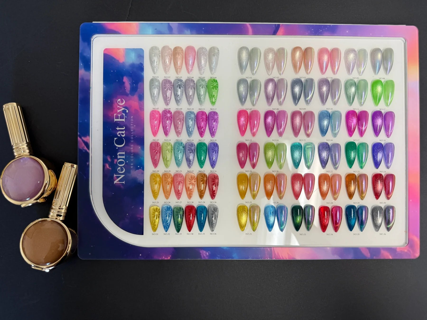 Hang Neon Cat Eye Gel Set – 36 Magnetic Colors & Chrome Powder