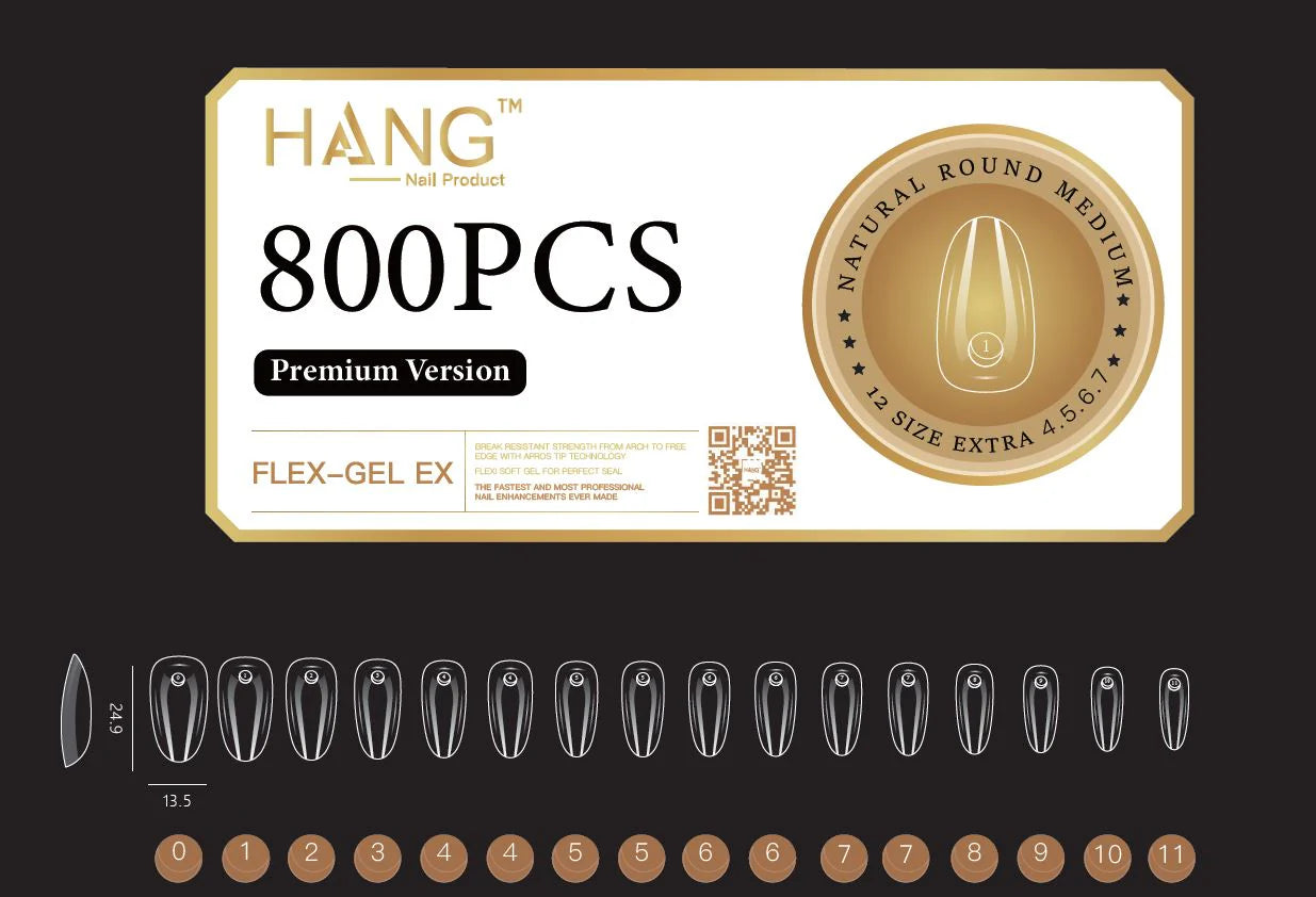 Hang Soft Gel Ex Nail Tip – Round, Flex Fit & Break-Resistant