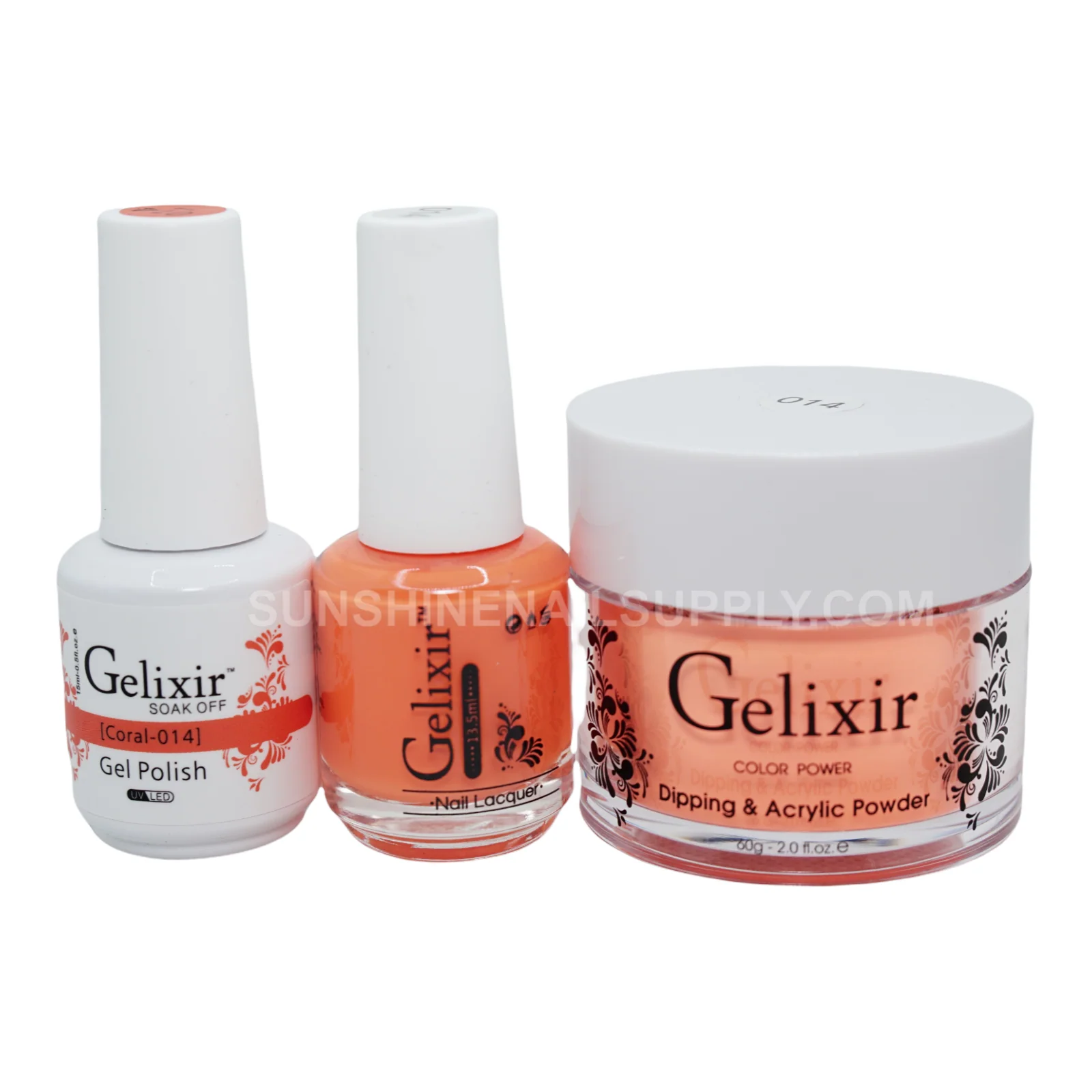 Gelixir #014 UV/LED Soak Off Gel Polish - Coral 3in1