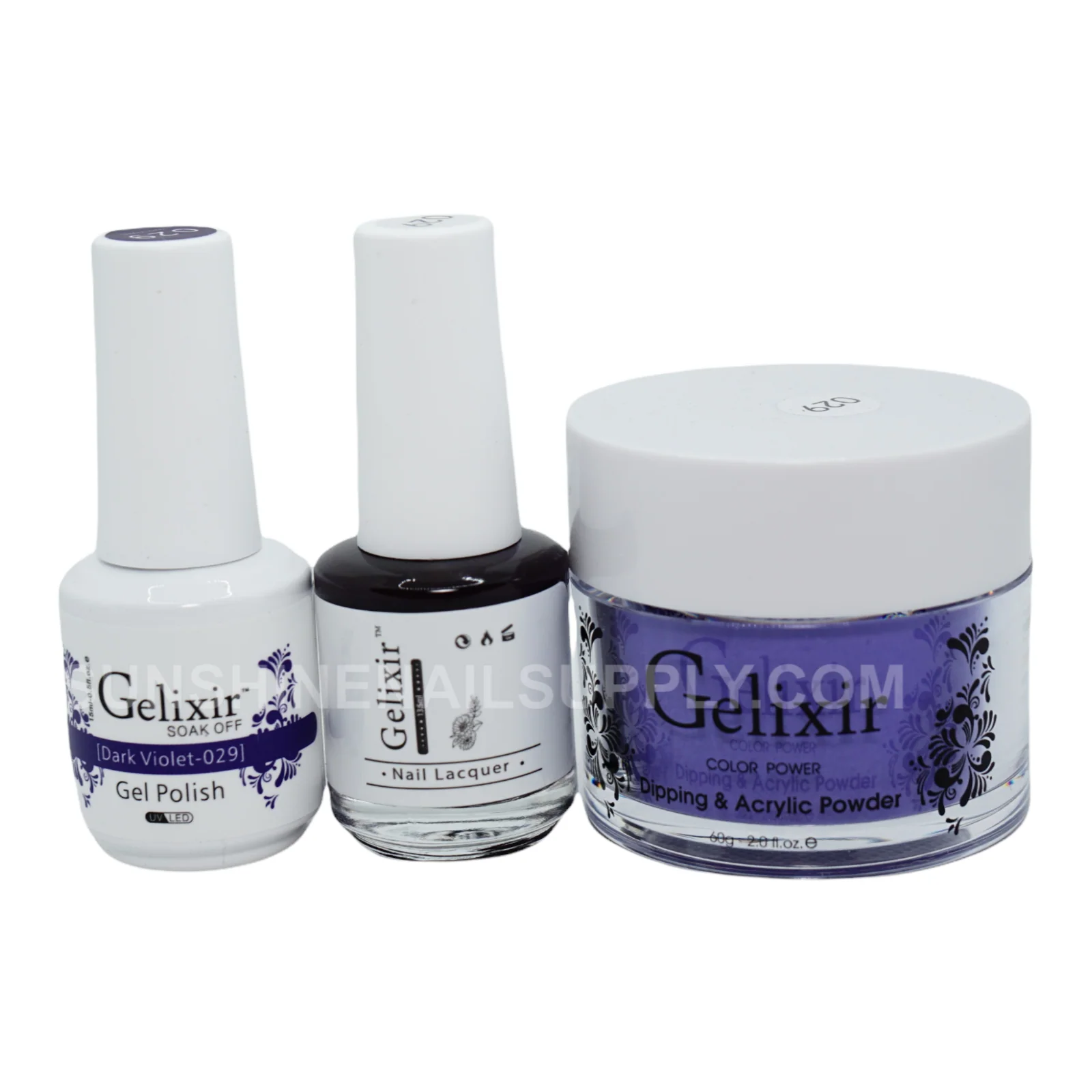 Gelixir #029 UV/LED Soak Off Gel Polish - Dark Violet 3in1