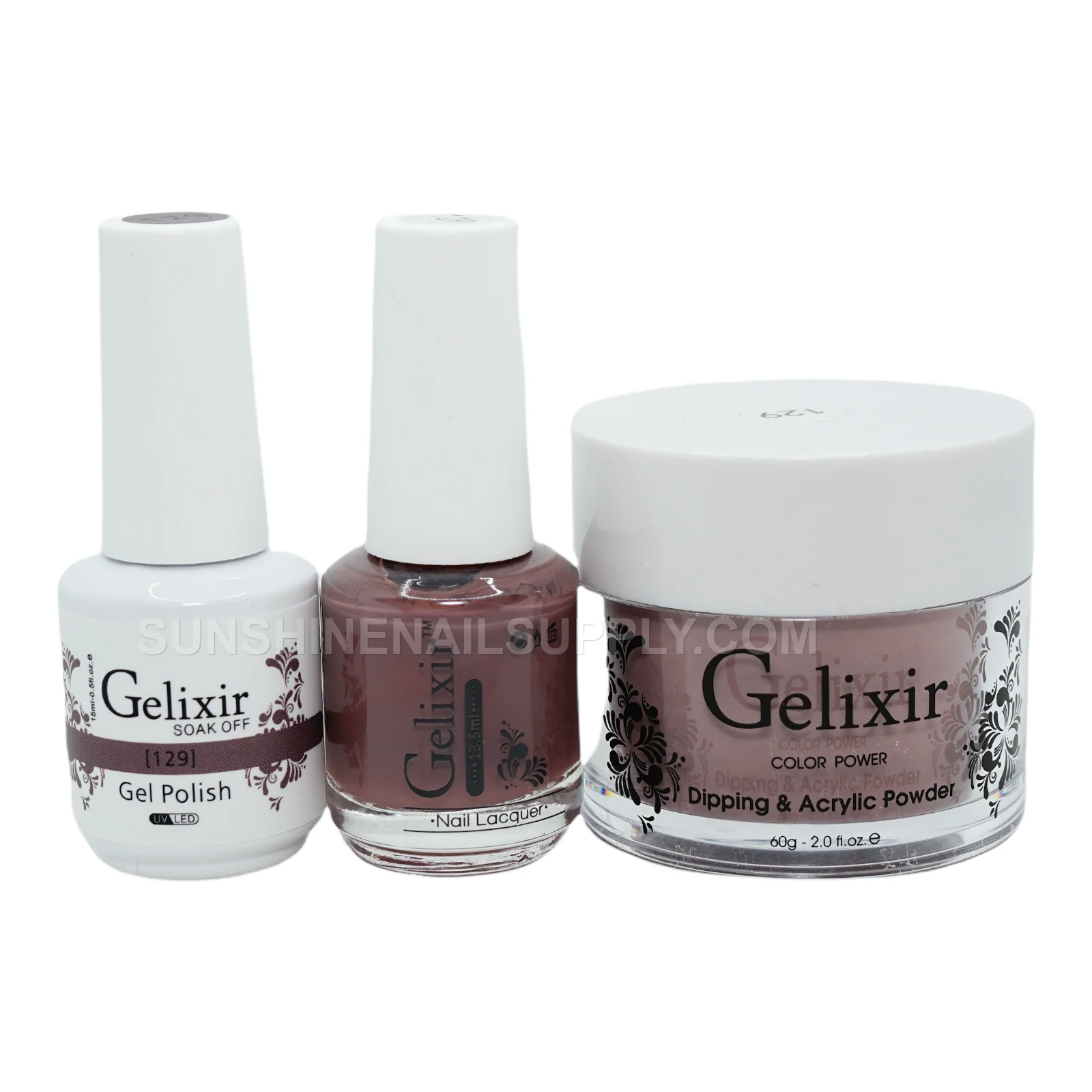 Gelixir UV/LED Soak Off Matching Gel and Polish #129 (15ml)