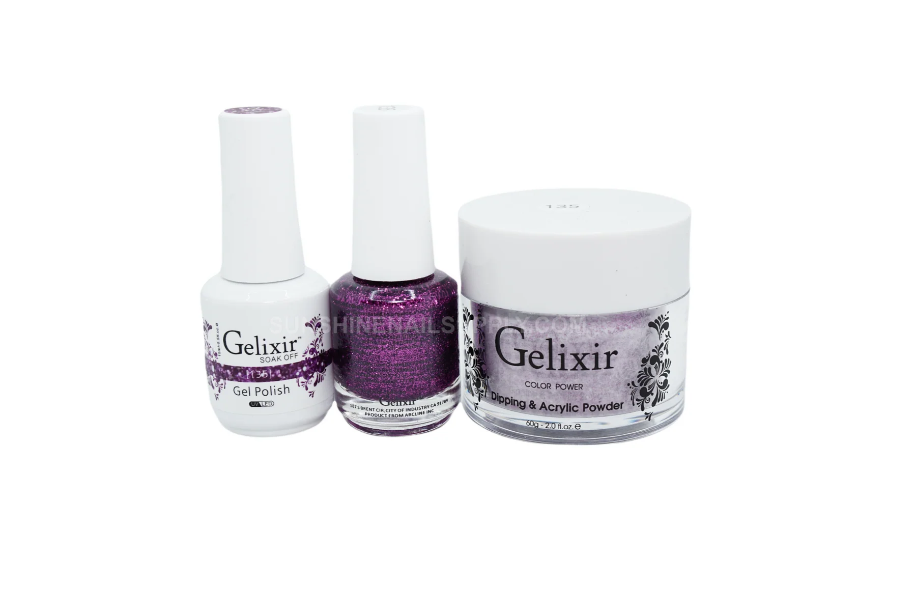 Gelixir UV/LED Soak Off Matching Gel and Polish #135 (15ml)