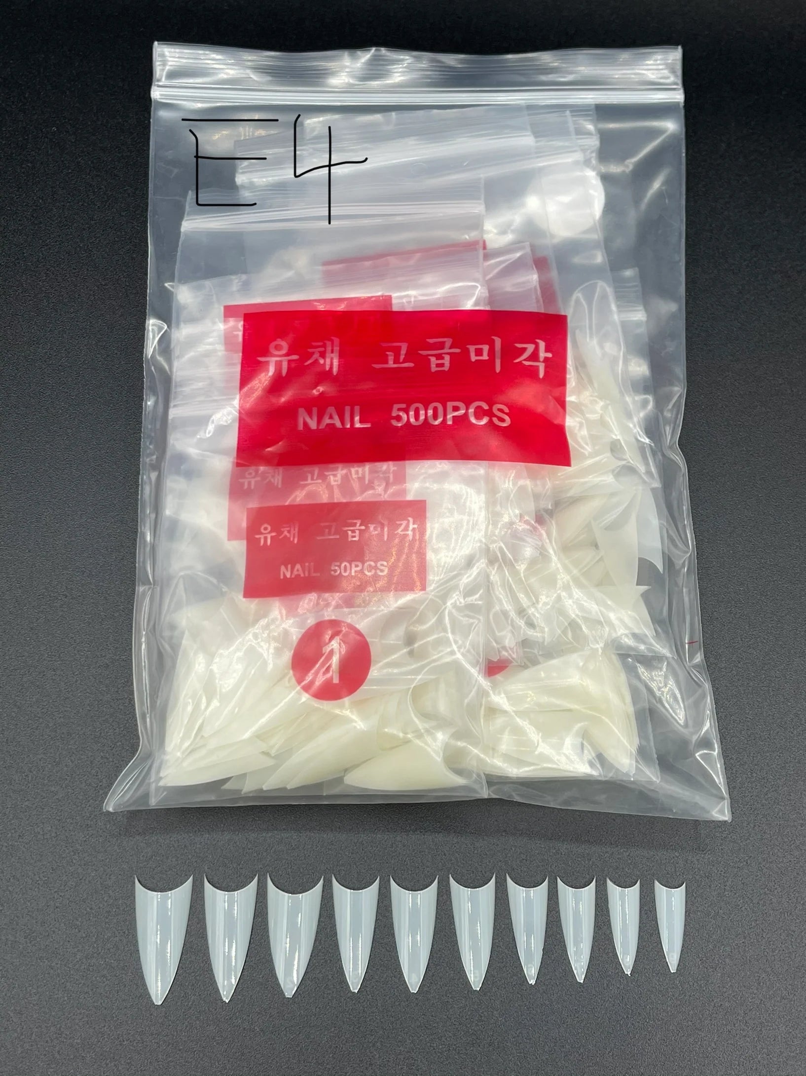 Nail Tips #E4 – 550 PCS, Sizes #0-#10, Durable and Versatile