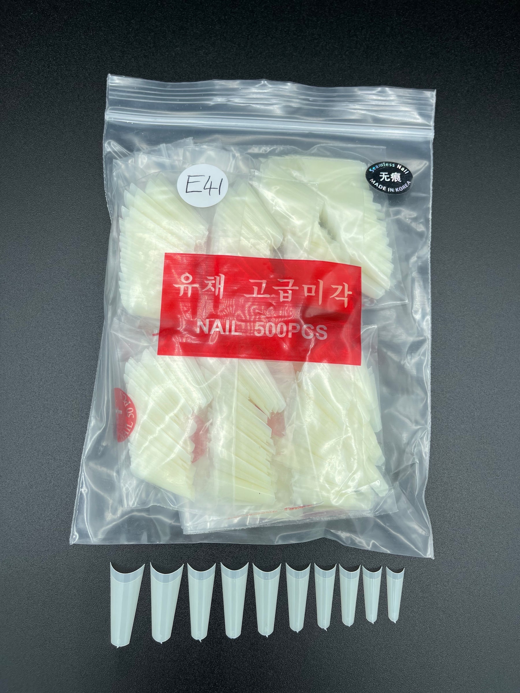 Nail Tips #E41 Clear – 550 PCS, Sizes #0-#10, Perfect Fit