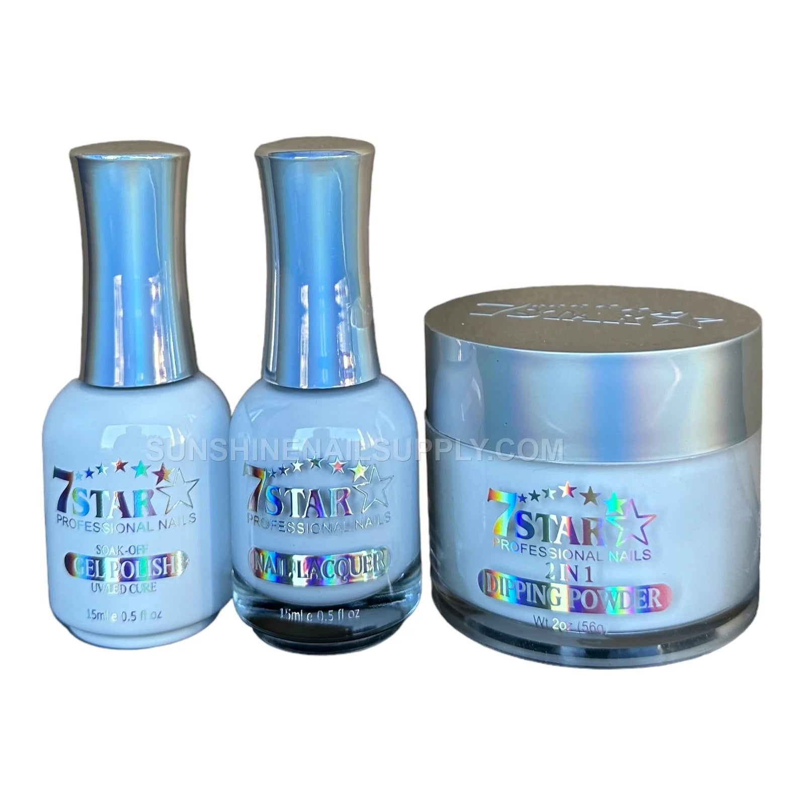 #01 - 7 Star UV/LED 3 in 1 Gel Polish Set - White, 15ml, 13.5ml, 2oz