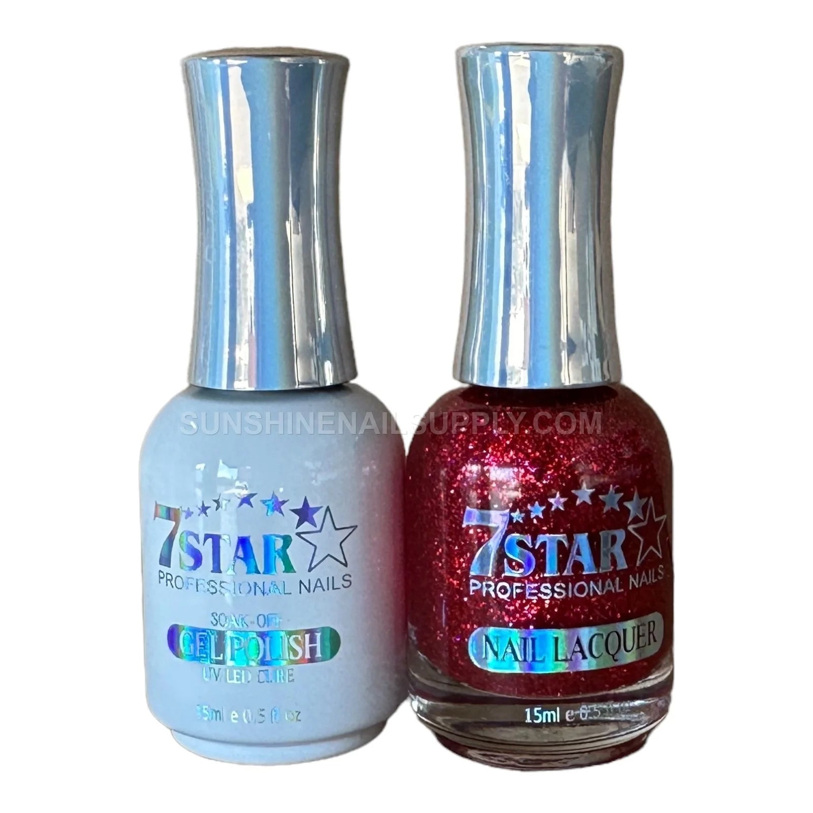 7 Star UV/LED Soak Off Gel Polish 3 in 1 #200 – Glitter Red